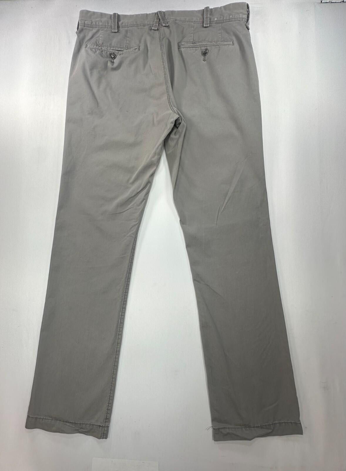 Express Express Finn 100% Cotton Flat Front Chinos Gray Mens 32/32 Size US 32 / EU 48 - 2 Thumbnail