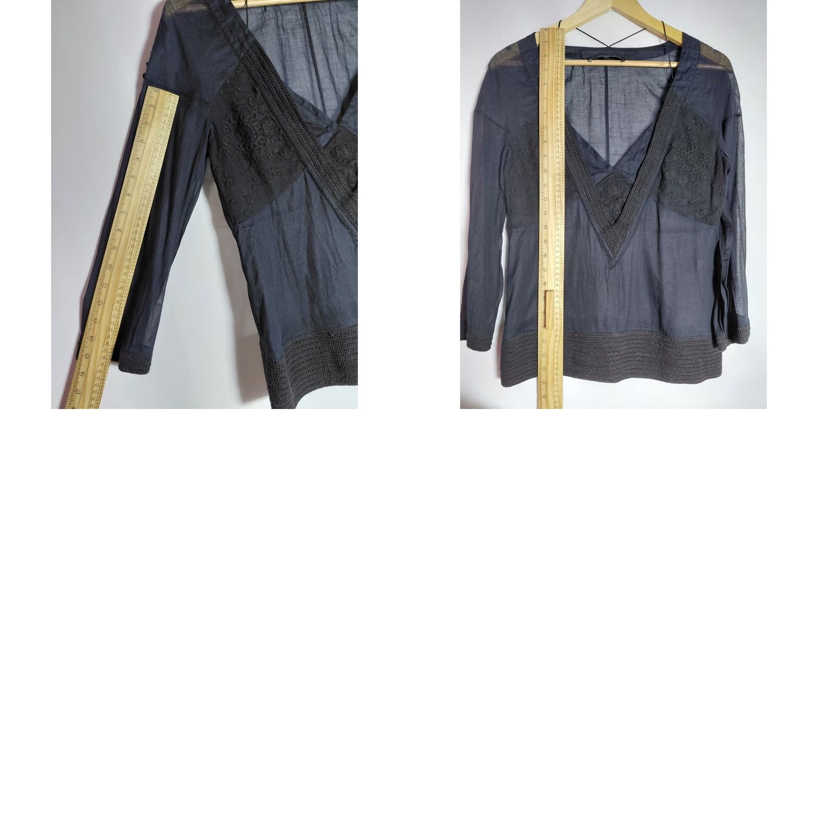 Isabel Marant Isabel Marant Embroidered Cotton Top Black Long Sleeve Knit Women Size 0 Size XS / US 0-2 / IT 36-38 - 9 Thumbnail