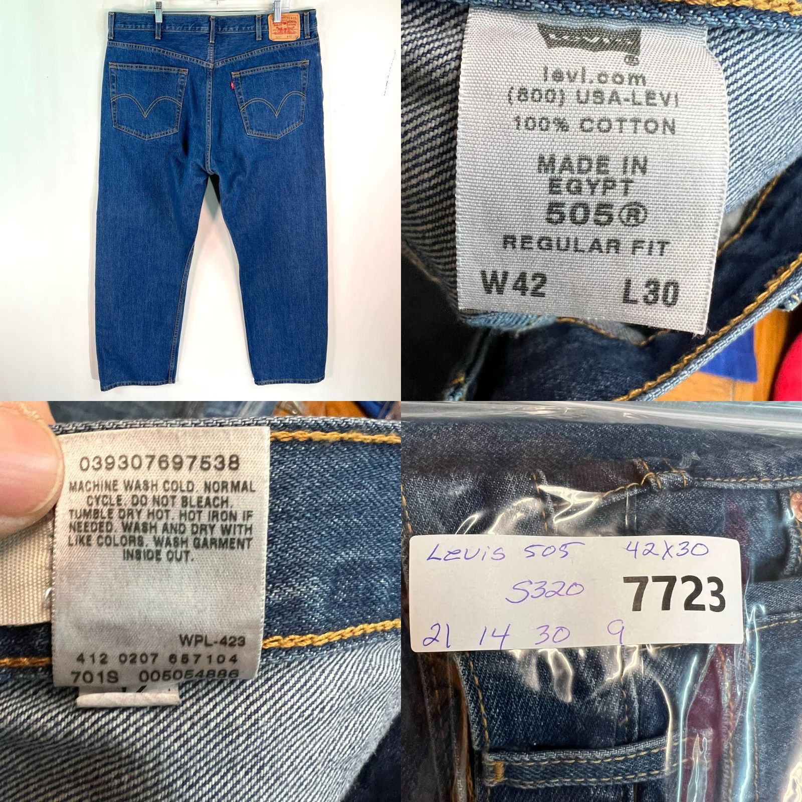 Levi's Levi's 505 Jeans Mens Regular Size 42 Blue Straight Denim 5-Pocket Stretch Size US 42 / EU 58 - 8 Thumbnail