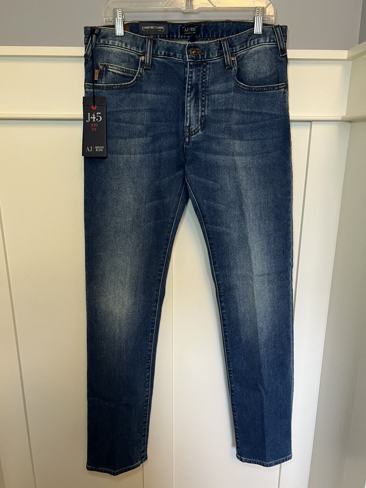 Armani Armani Jeans J45 slim fit faded blue jeans Size US 32 / EU 48 - 1 Thumbnail