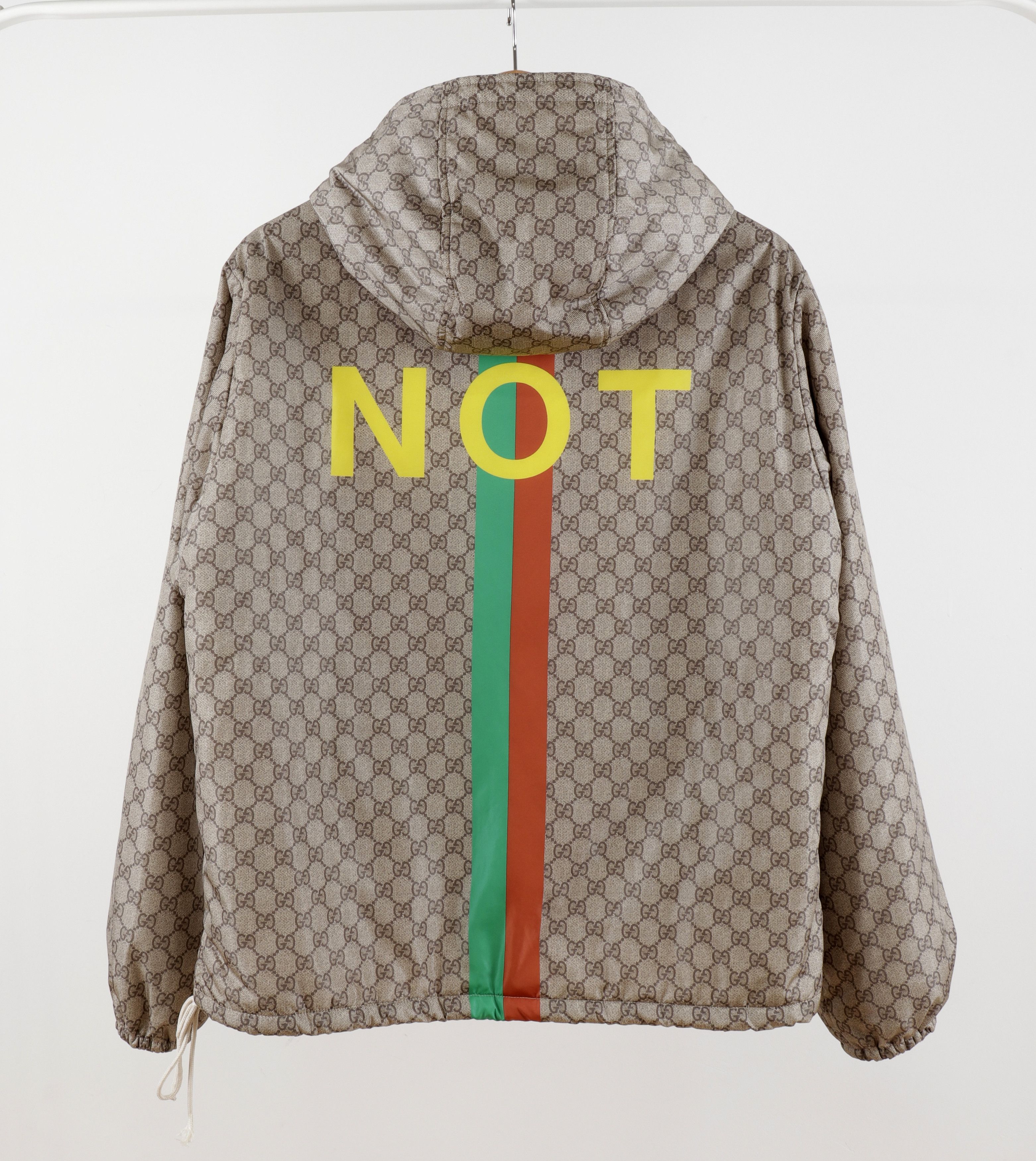 Gucci NWOT Gucci "FAKE NOT" Web Beige GG Monogram Jacket Size US L / EU 52-54 / 3 - 9 Thumbnail