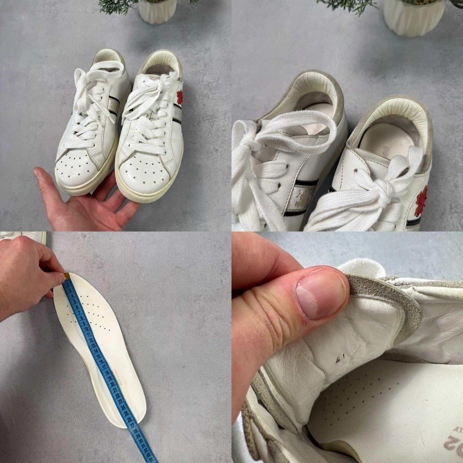 Dsquared2 Dsquared2 White Leather Low Top Sneakers Size 41 US 8 Men Size US 8 / EU 41 - 24 Thumbnail