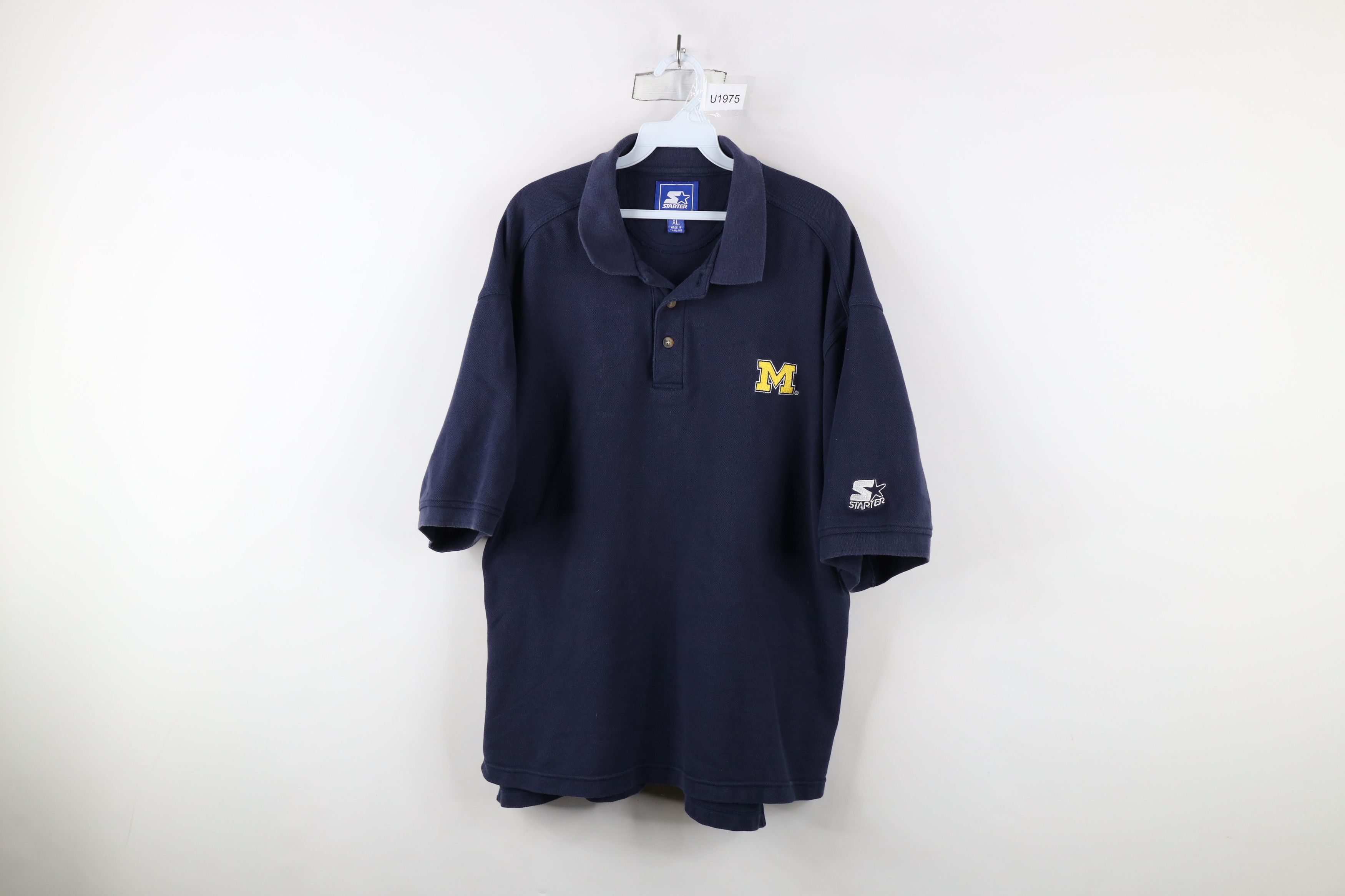 Starter × Vintage Vintage 90s Starter M University of Michigan Polo Shirt Size US L / EU 52-54 / 3 - 1 Thumbnail