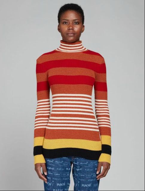 Marni o1w1db10824 Turtleneck Sweater in Multicolor Size XXL / US 16-18 / IT 52-54 - 1 Thumbnail