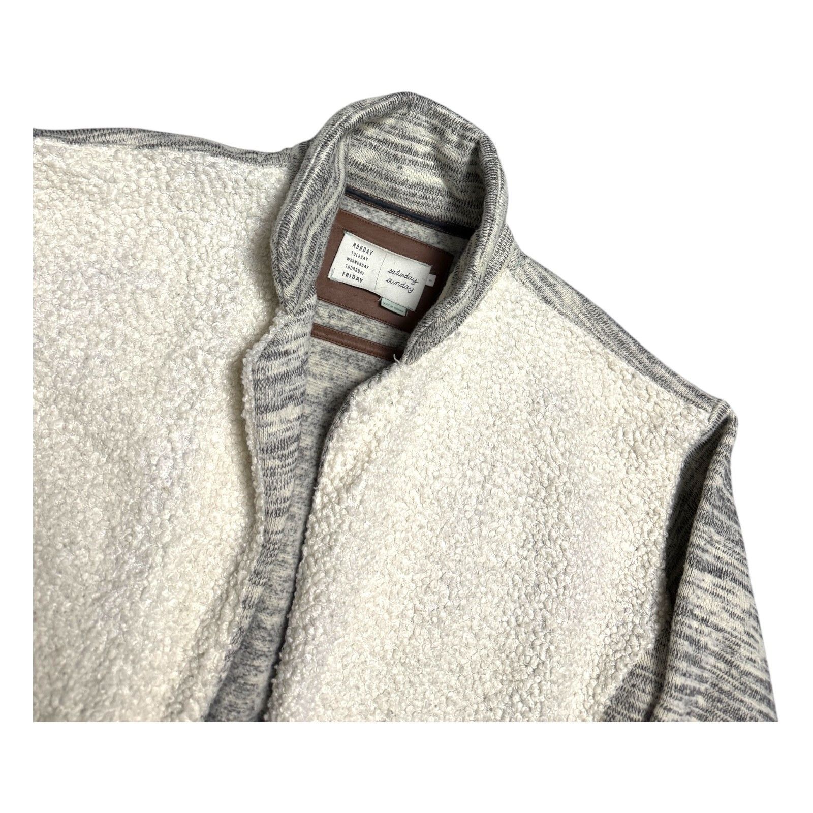Aritzia Saturday Sunday ARITZIA Sherpa Fleece Sweater Jacket Small Size S / US 4 / IT 40 - 3 Thumbnail