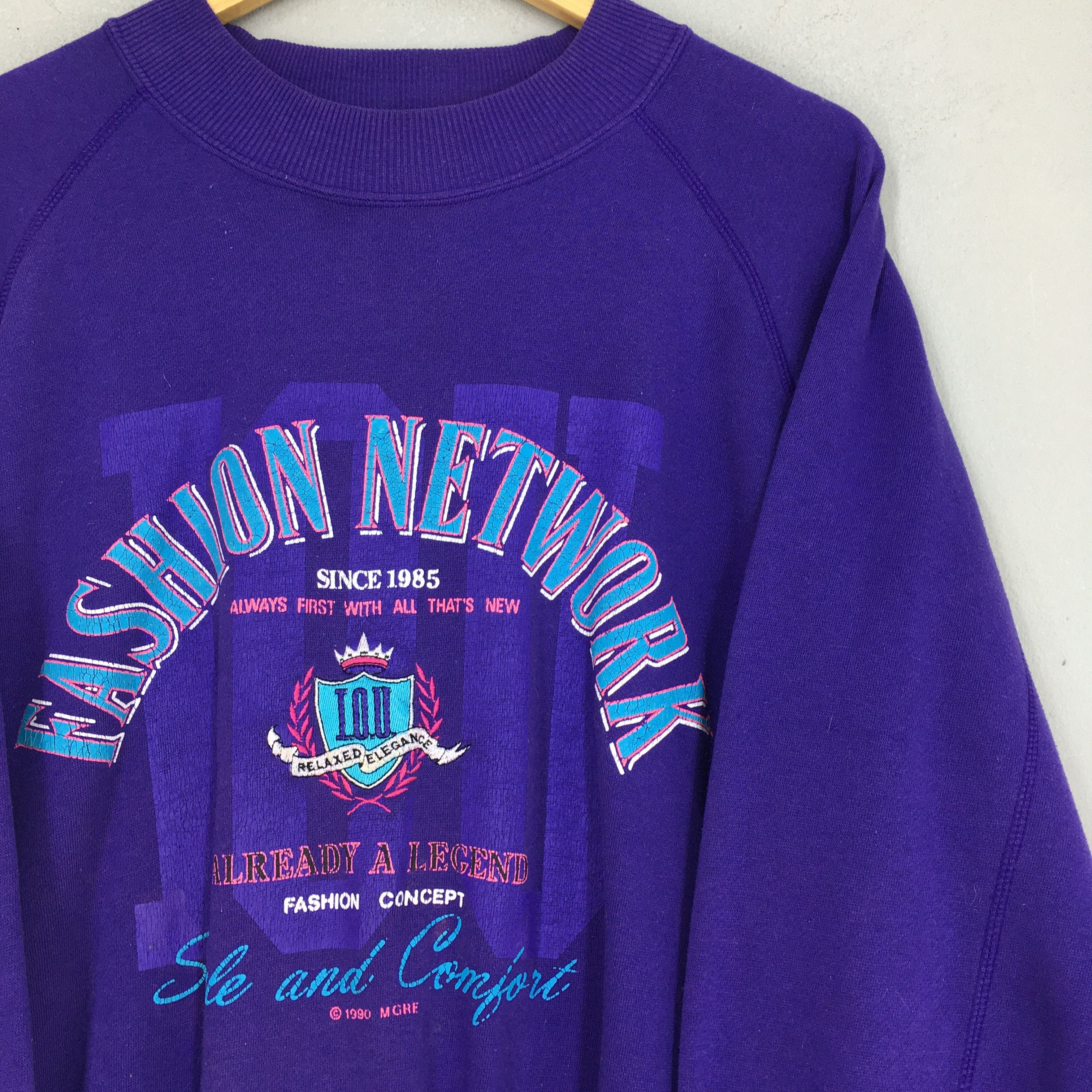 Vintage Vintage Fashion Network Streetwear Puprle Sweatshirt Medium Size US M / EU 48-50 / 2 - 2 Thumbnail