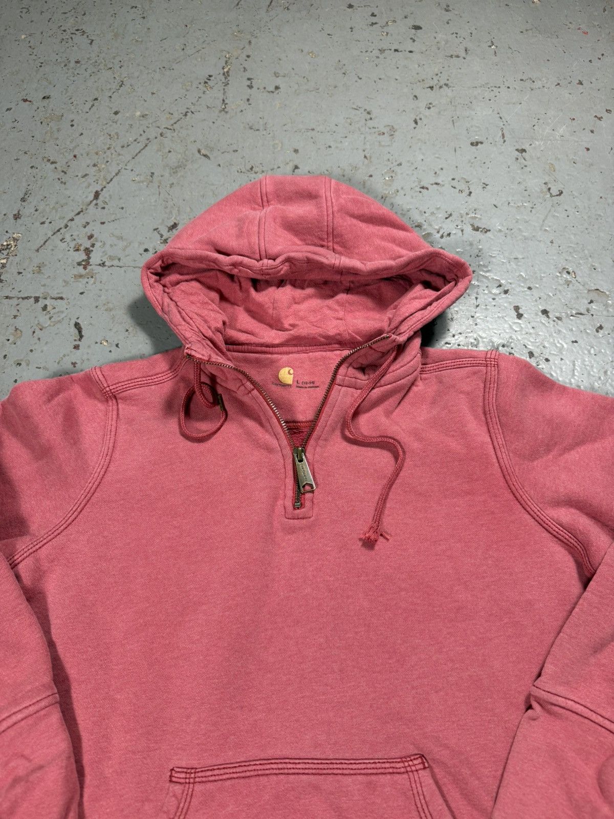 Carhartt Vintage Carhartt Cropped Boxy Faded Quarterzip Hoodie Size US L / EU 52-54 / 3 - 3 Thumbnail
