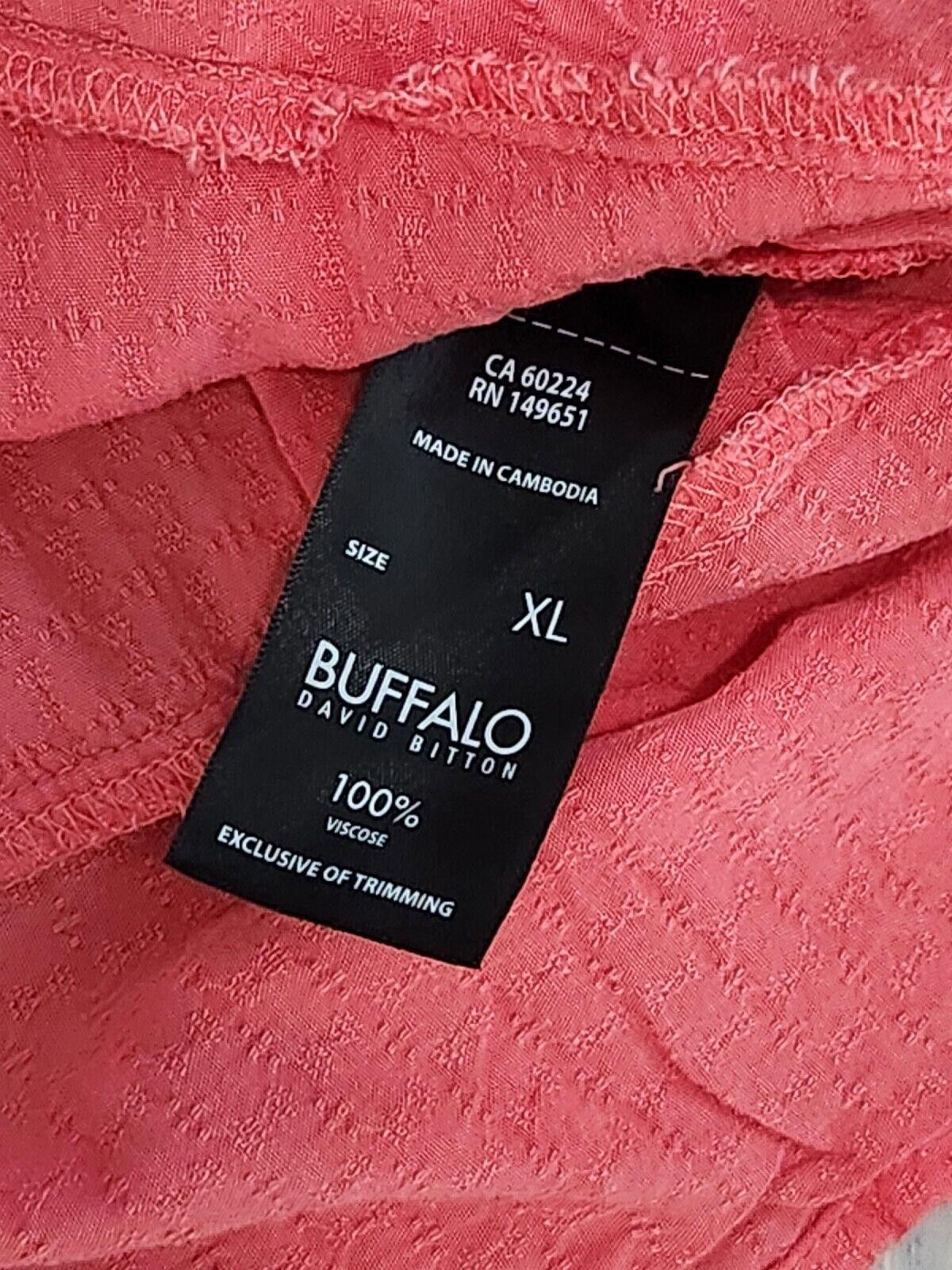 Designer Buffalo By David Bitton Blouse Extra Large Coral Pink Top Size XL / US 12-14 / IT 48-50 - 6 Thumbnail
