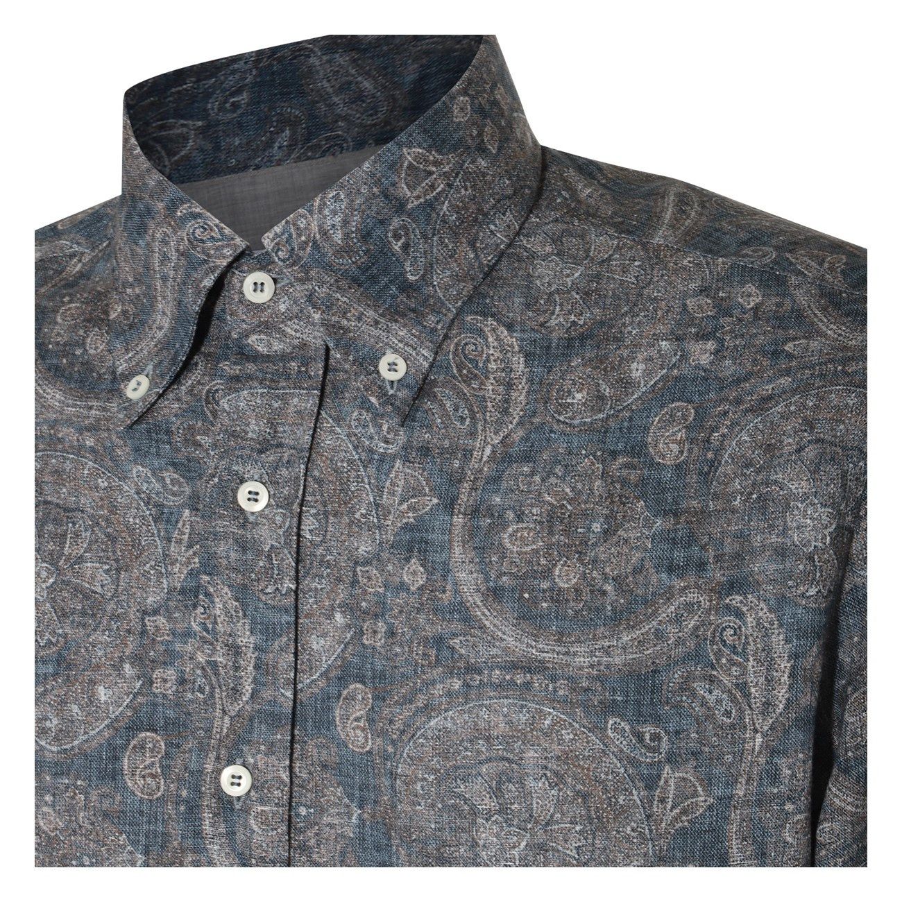 Brunello Cucinelli o1w1db10725 Basic Fit Shirt in Blue Size US L / EU 52-54 / 3 - 3 Thumbnail