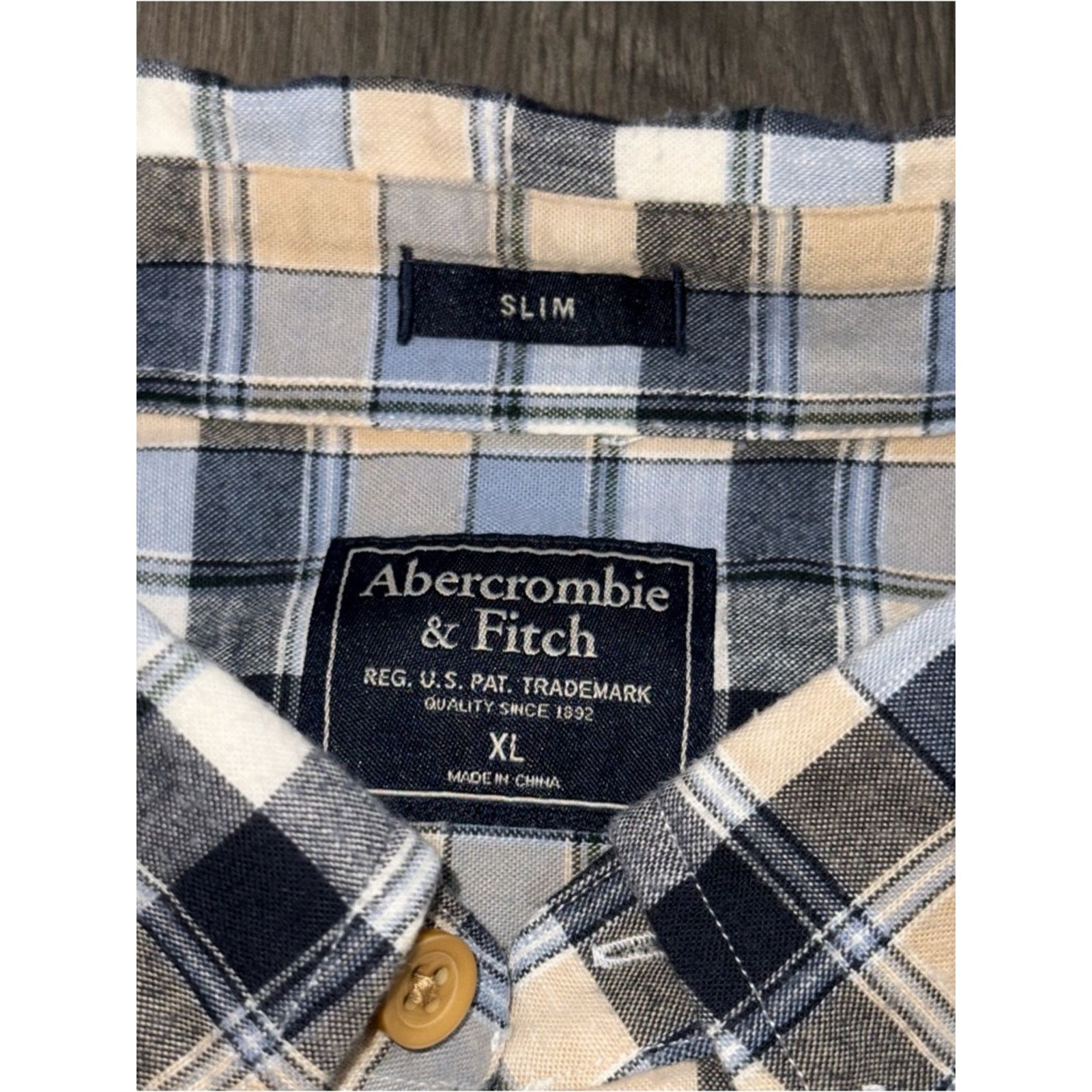 Abercrombie & Fitch Abercrombie & Fitch Cotton Plaid Button Down Sz XL Slim Size US XL / EU 56 / 4 - 5 Thumbnail