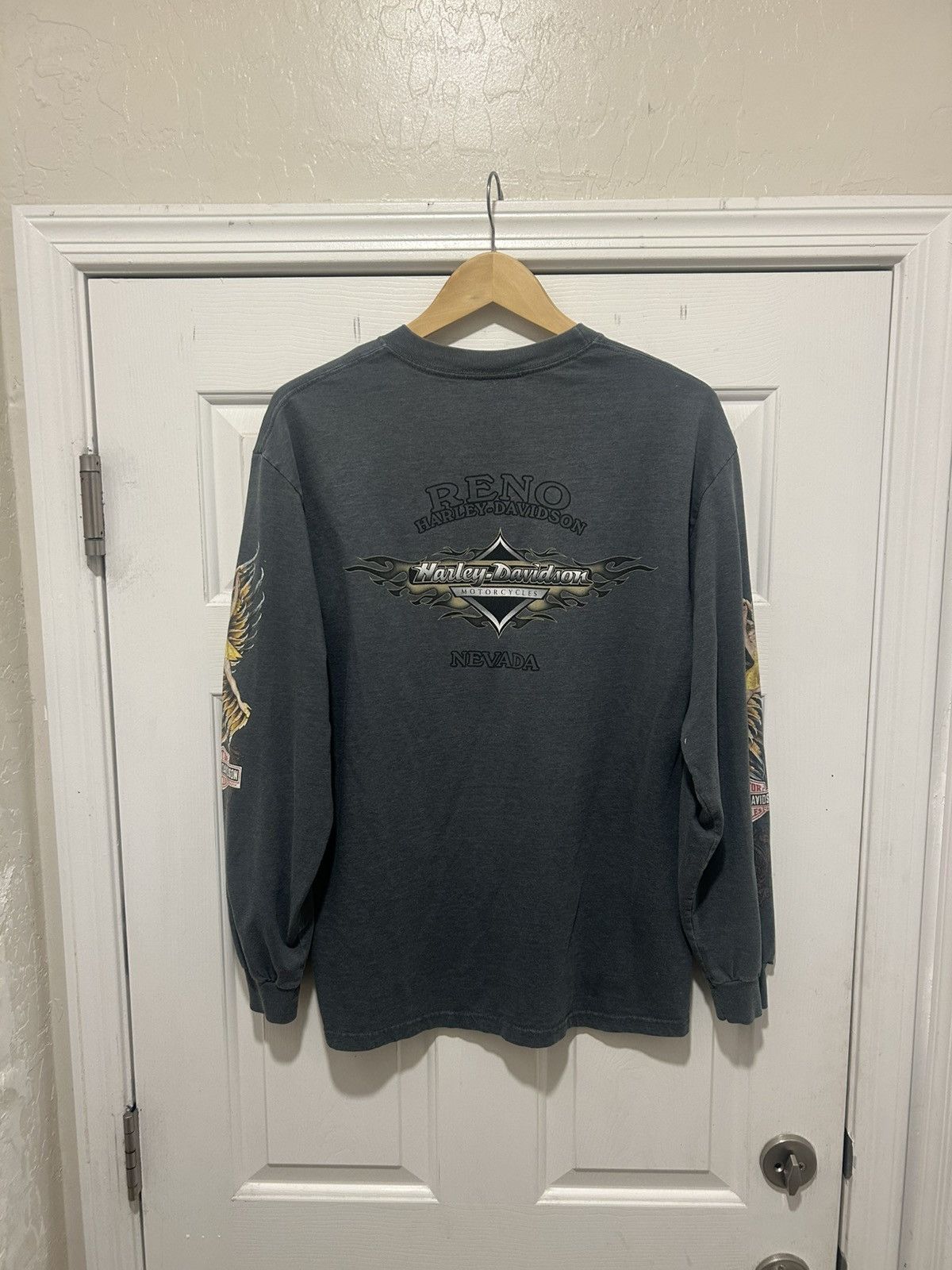 Harley Davidson × Vintage Vintage Harley Davidson Long Sleeve Shirt Size US L / EU 52-54 / 3 - 3 Thumbnail