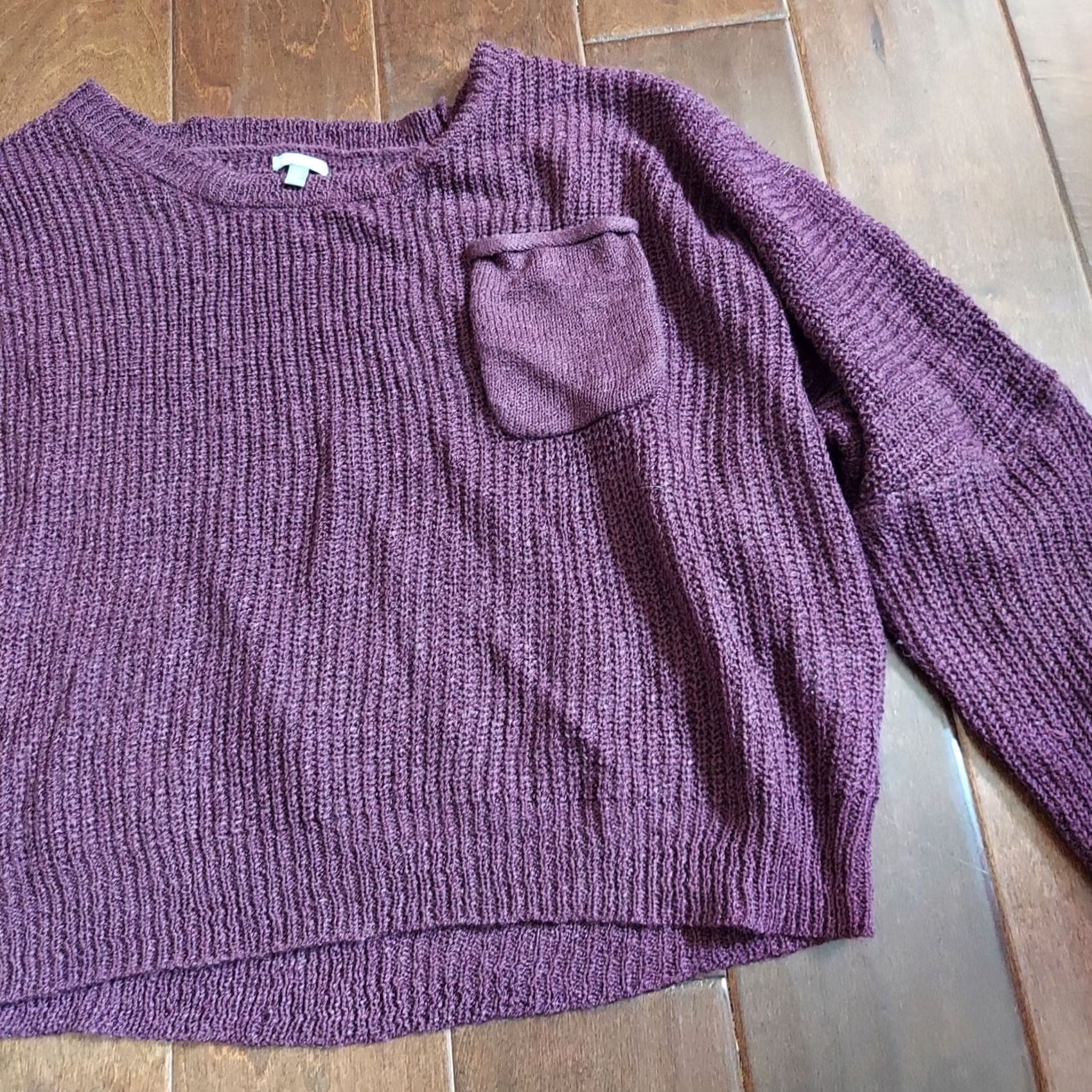 Vintage Charlotte Russe Maroon Burgundy Cropped Knit Sweater XL Womens Retail Size XL / US 12-14 / IT 48-50 - 5 Thumbnail
