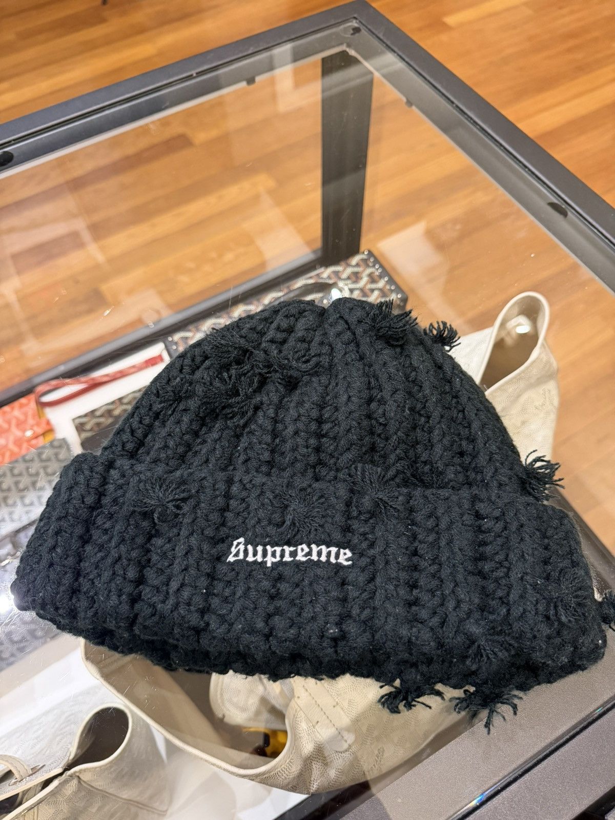 Supreme Supreme hand tied beanie black | Grailed