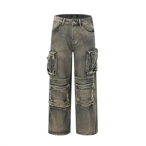 Japanese Brand Streetwear Cargo Multi Pocket Loose Baggy Pants Jeans Size US 32 / EU 48 - 7 Thumbnail