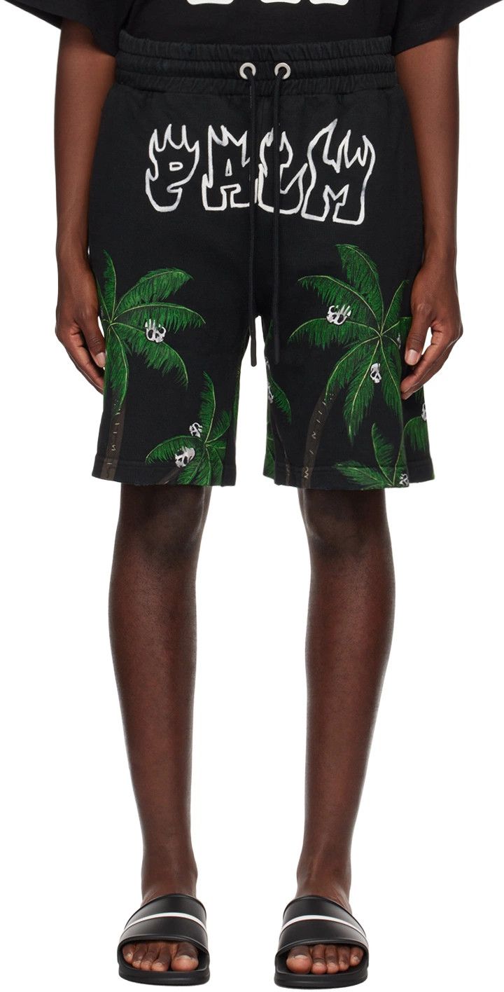 Palm Angels o1y0325 Logo Short in Black/Green Size US 34 / EU 50 - 1 Thumbnail