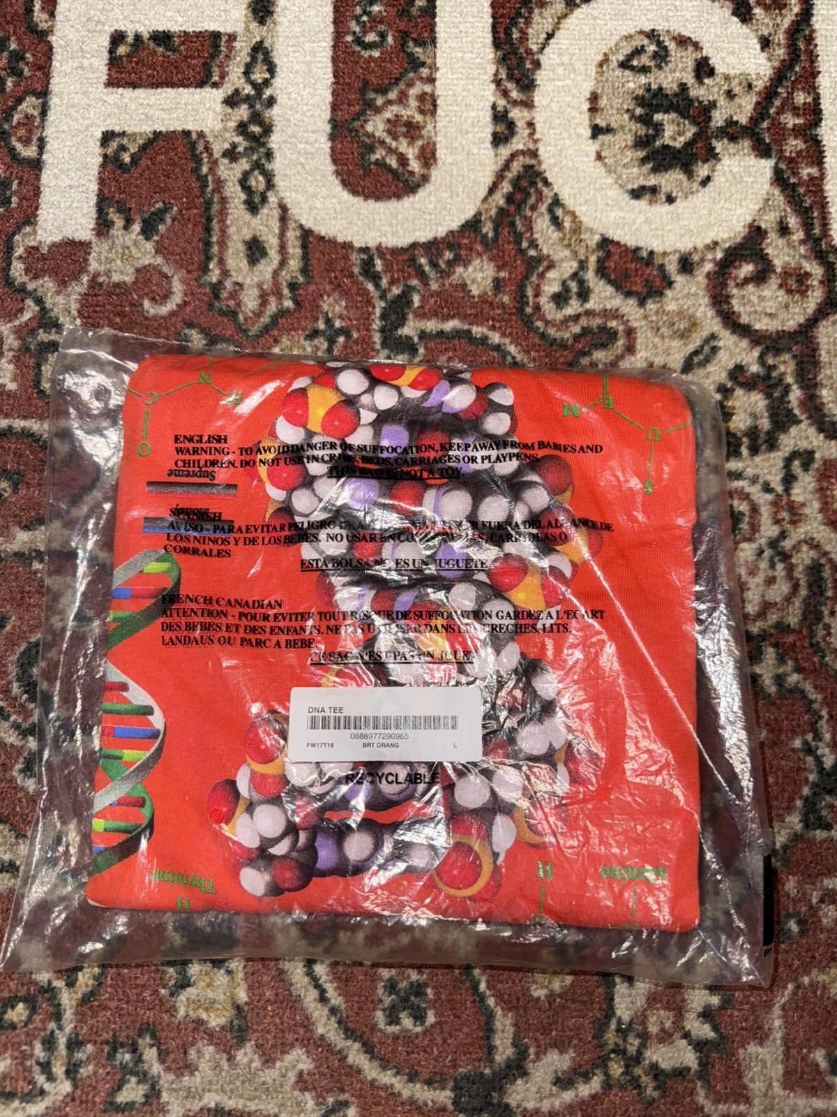 Supreme NEW FW17 Supreme DNA Tee ORANGE Size L Size US L / EU 52-54 / 3 - 2 Thumbnail