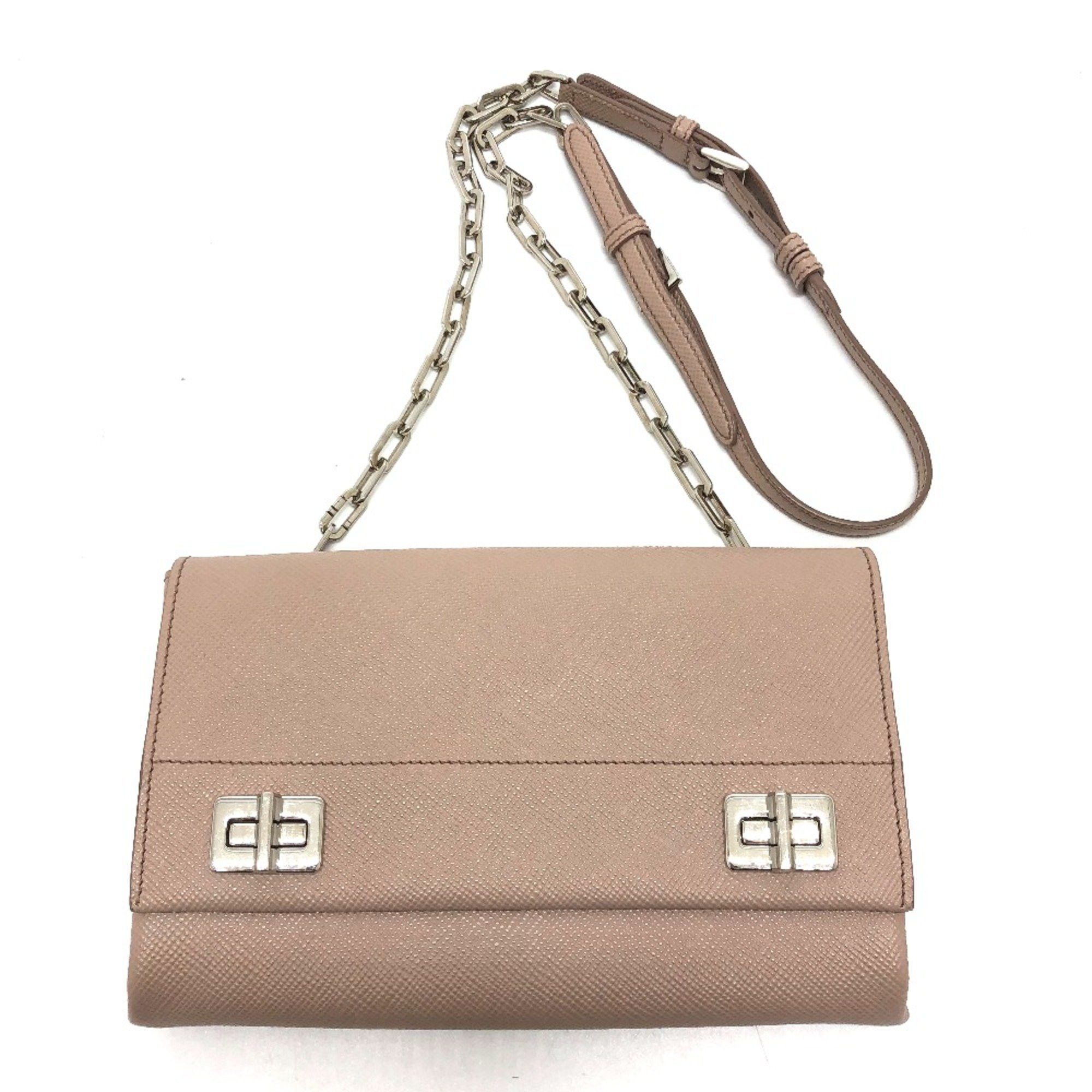 Prada PRADA BT955X logo/shoulder Bag Shoulder Bag Beige SilverHardware Size ONE SIZE - 1 Thumbnail