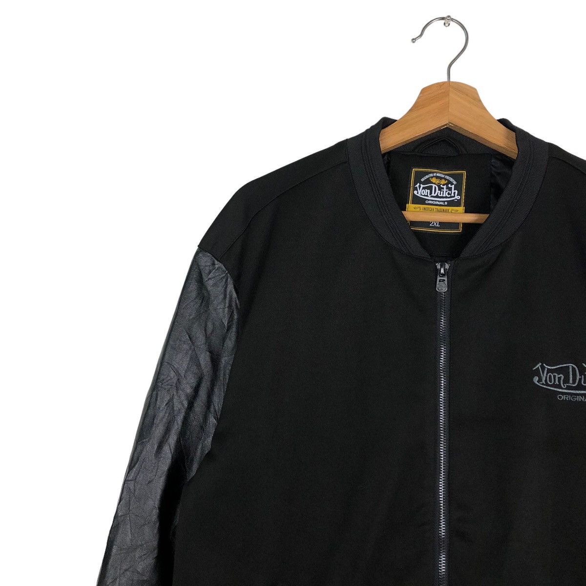 Japanese Brand 🔥Vintage Biker Jacket Von Dutch Leather Handling Big Logo Size US XXL / EU 58 / 5 - 6 Thumbnail