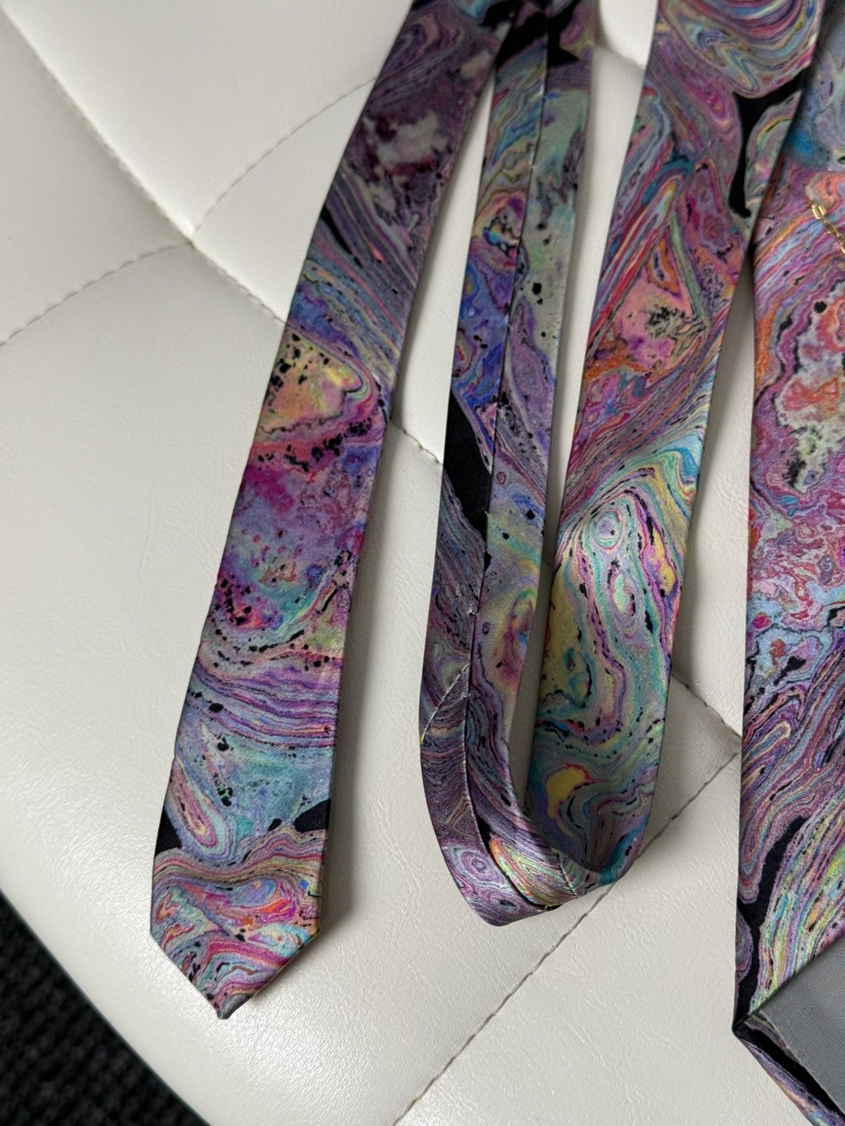 Brioni Brioni Men’s Silk Tie Abstract Marble Swirl Pattern Colorful Size ONE SIZE - 6 Thumbnail
