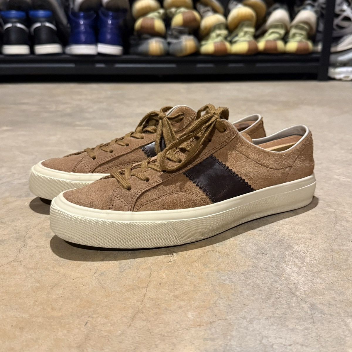 Tom Ford Tom Ford Cambridge Suede Leather Trim Low Top Sneakers Brown Size US 10 / EU 43 - 2 Thumbnail