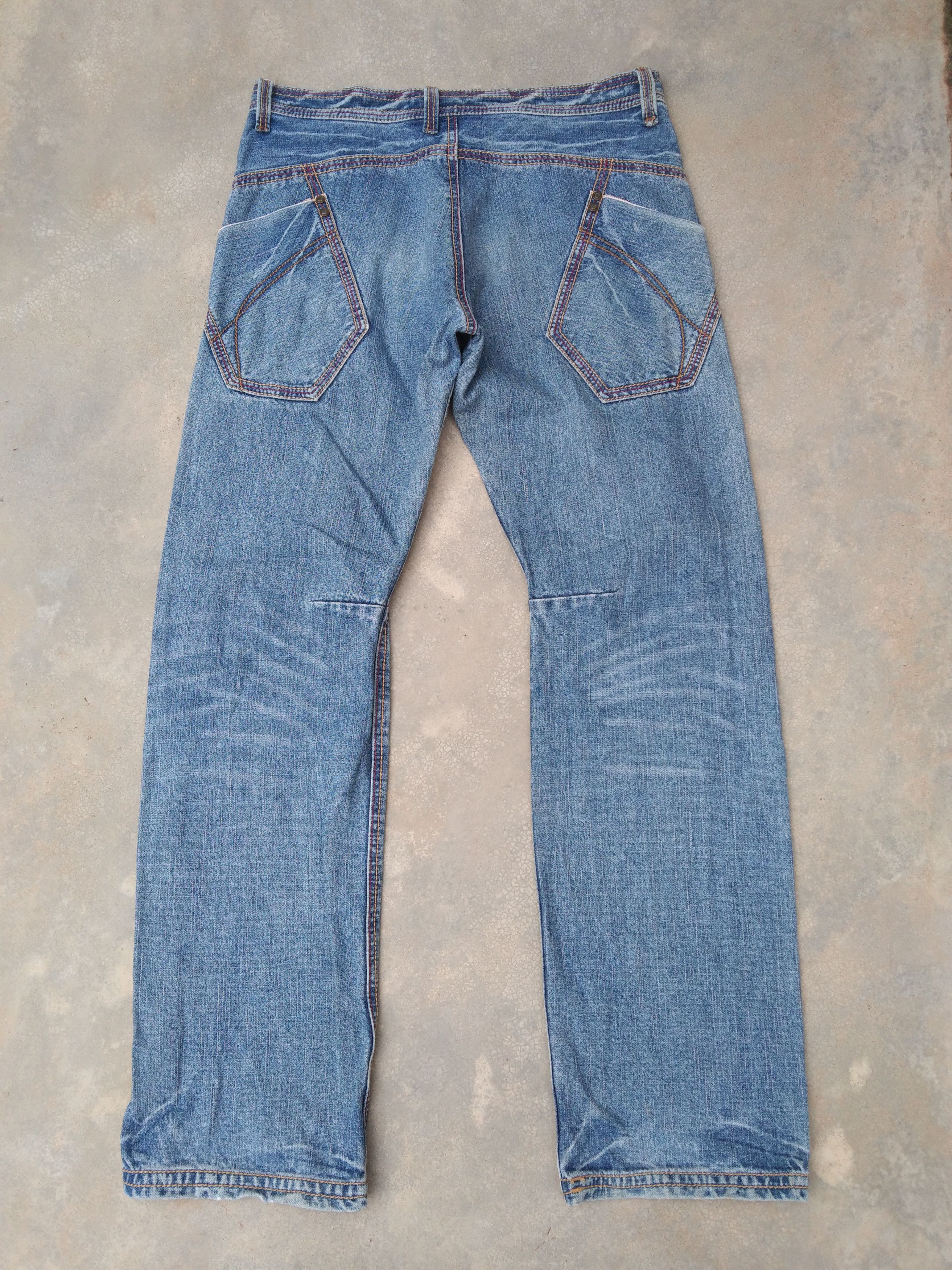 Japanese Brand Vintage Exhibitionist Selvedge Redline Jeans 33x32 Size US 33 - 2 Thumbnail