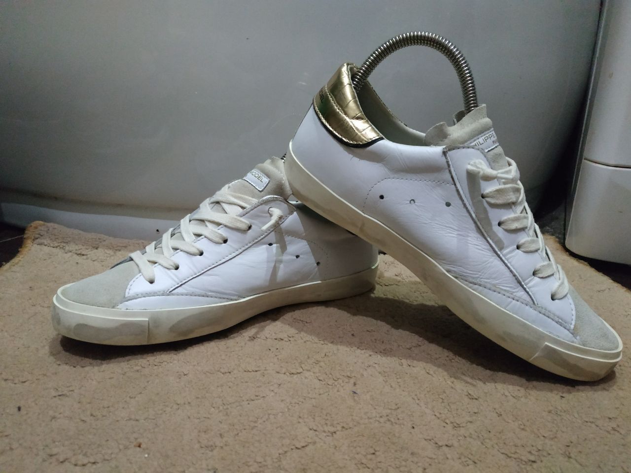 Philippe Model Philippe Model PRHX/78 EDT White Gold Leather Sneakers 38 Size US 7.5 / IT 37.5 - 9 Thumbnail
