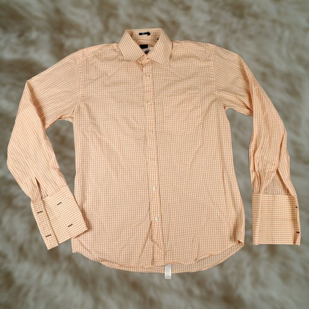 Paul Smith Paul Smith Shirt Mens 15.5 Orange Check Dress Button Collar Cuff Vintage: No Men’s Regular Long Sleeve Size 42R - 1 Thumbnail