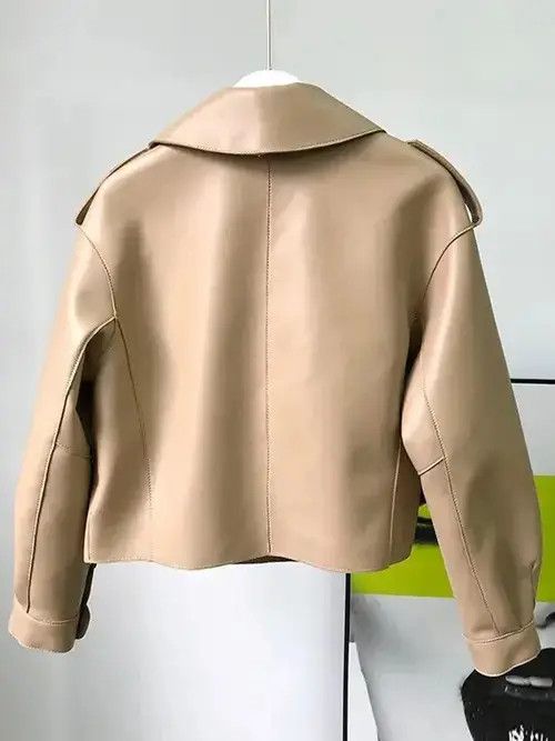 Japanese Brand Leather Jacket Women Loose PU Leather Short Coat One Button Size M / US 6-8 / IT 42-44 - 4 Thumbnail