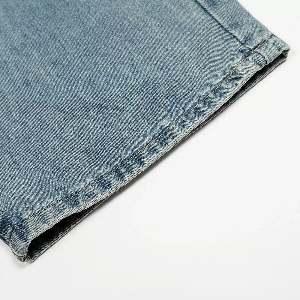 Jean American high street graffiti letter print washed jeans Size US 32 / EU 48 - 6 Thumbnail