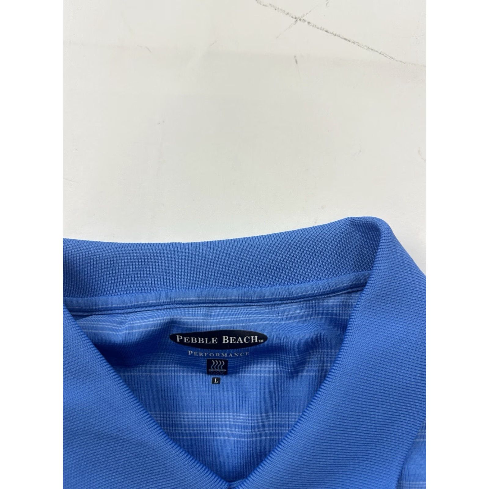 Vintage Pebble Beach Shirt Mens L Blue Plaid Performance Polo Golf Short Sleeve Size US L / EU 52-54 / 3 - 3 Thumbnail