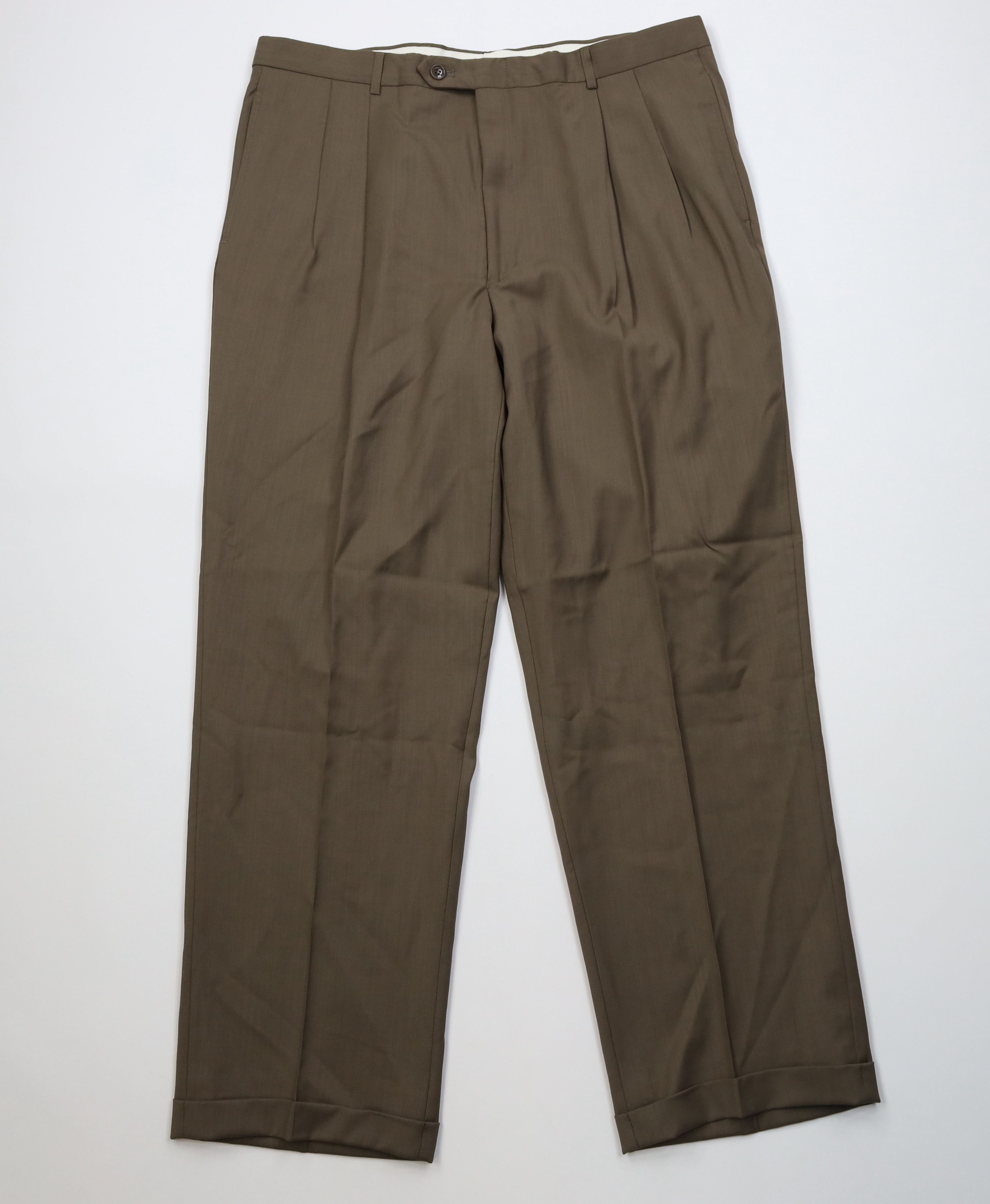 Vintage Vintage 90s Streetwear Wool Knit Wide Leg Chino Pants Brown Size US 36 / EU 52 - 1 Thumbnail