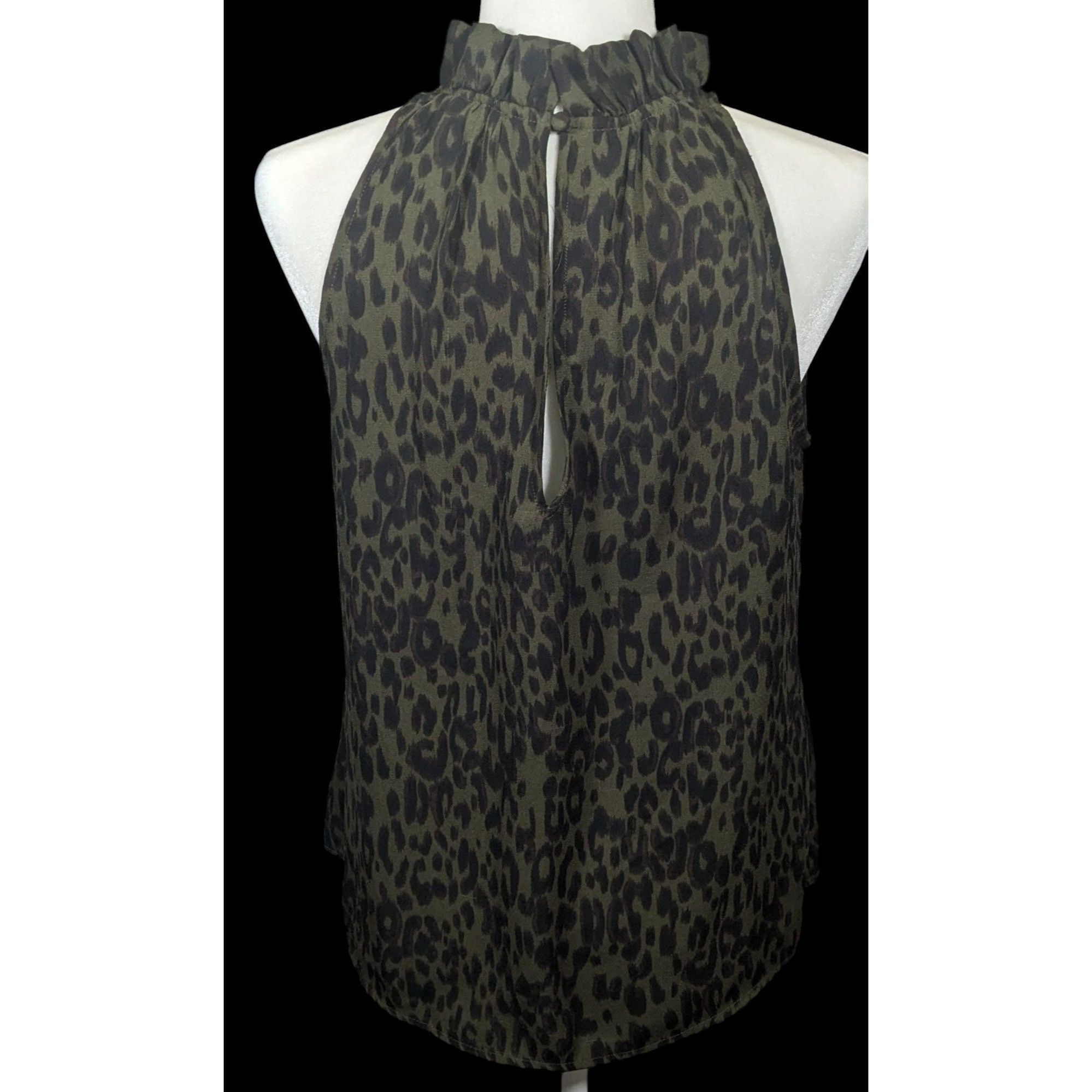 Other Veronica M Black And Brown Leopard Print Sleeveless Ruffle N Size M / US 6-8 / IT 42-44 - 2 Thumbnail