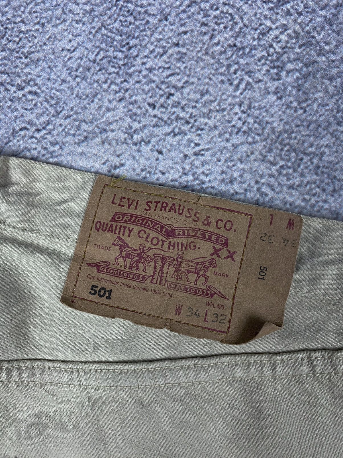 Levi's × Vintage Levis 501 Vintage Beige Jeans Size US 32 / EU 48 - 10 Thumbnail