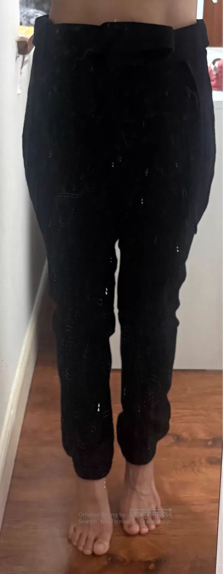 Ann Demeulemeester Ann Demeulemeester Black wool trousers with belt design, l Size 25" / US 0 / IT 36 - 7 Thumbnail
