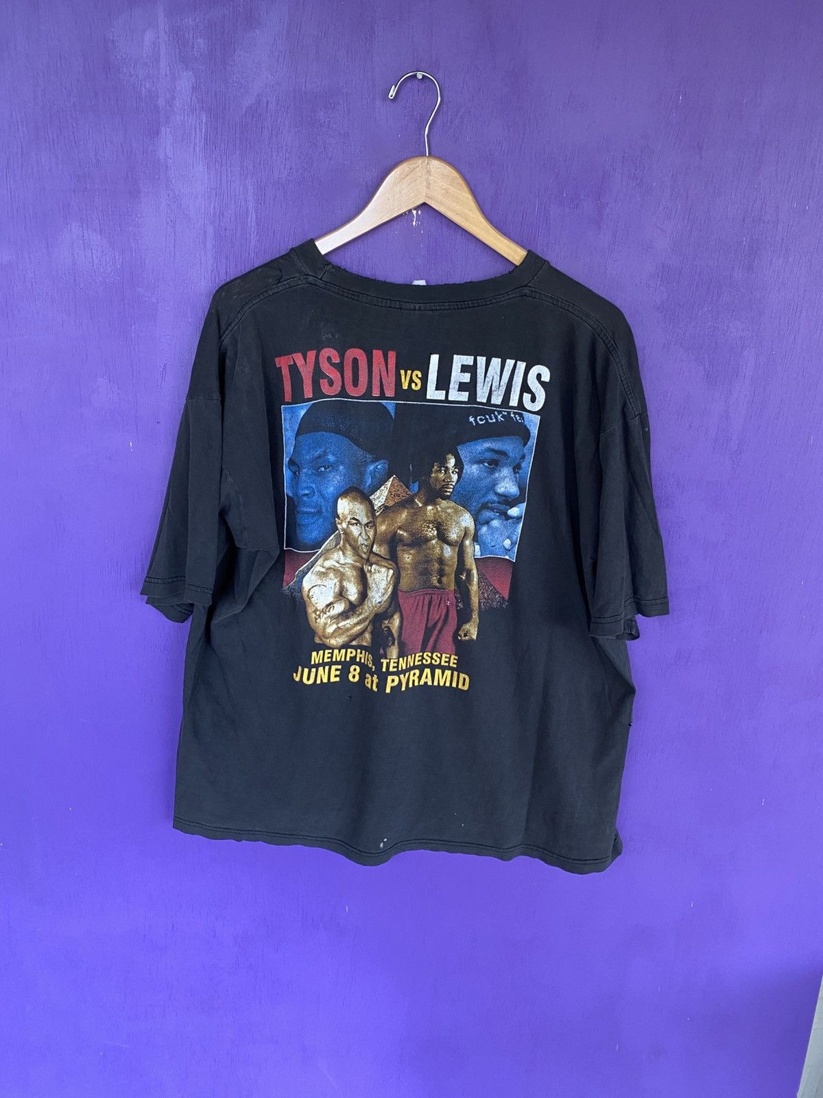 Other Vintage 90s Tyson vs Lewis rumble on the river t-shirt Size US XL / EU 56 / 4 - 2 Thumbnail