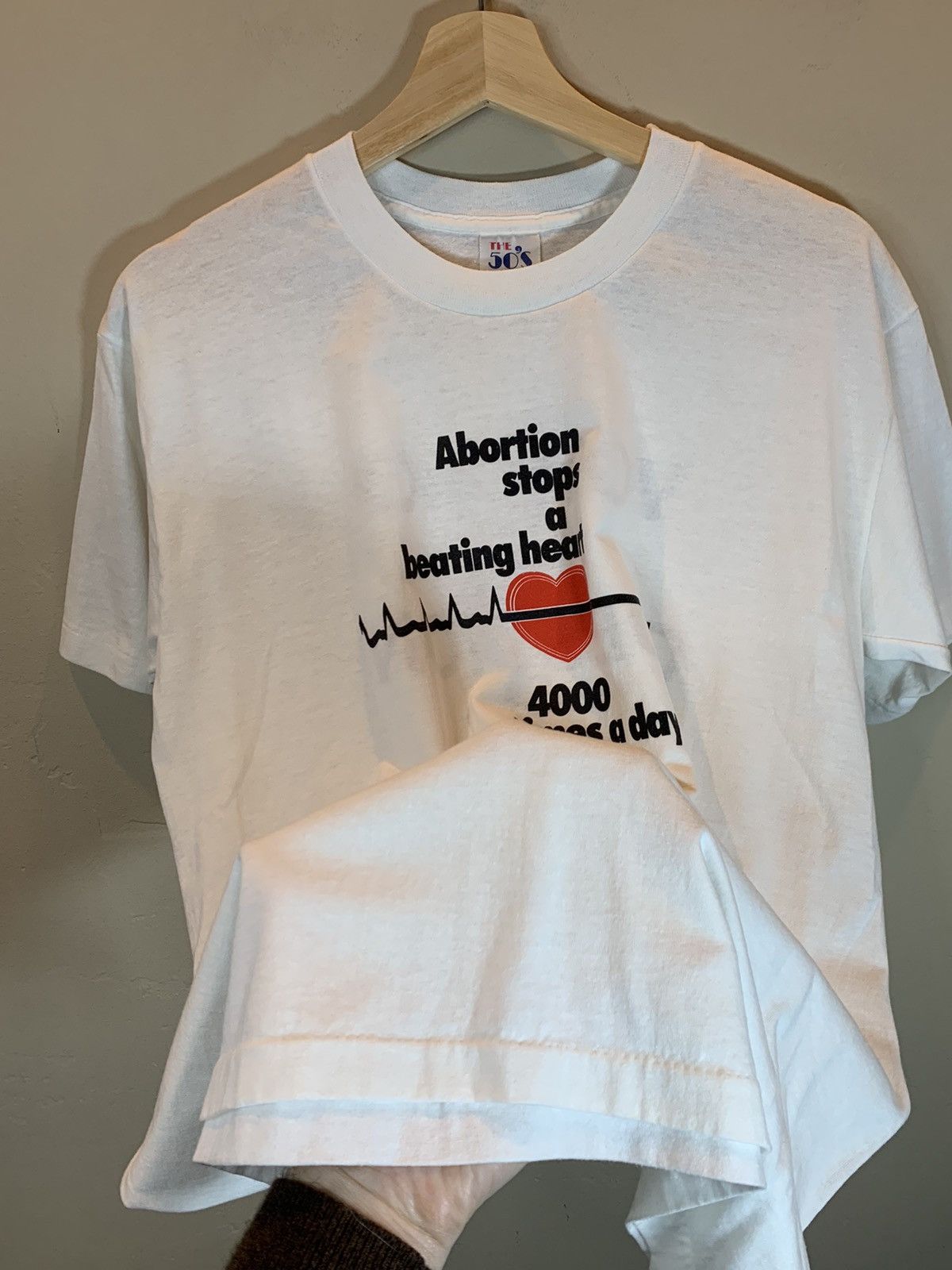 Vintage *RARE* Vintage 80’s Anti Abortion Art Single Stitch T-Shirt Size US L / EU 52-54 / 3 - 3 Thumbnail