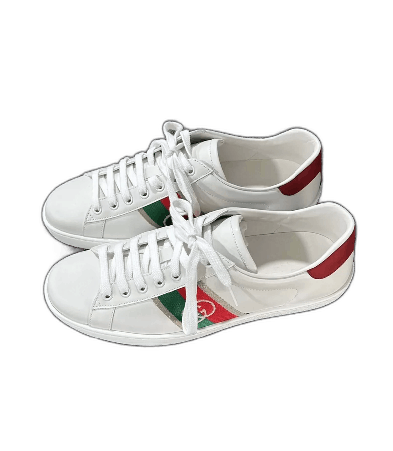 Double G Stripe White Sneakers by Gucci