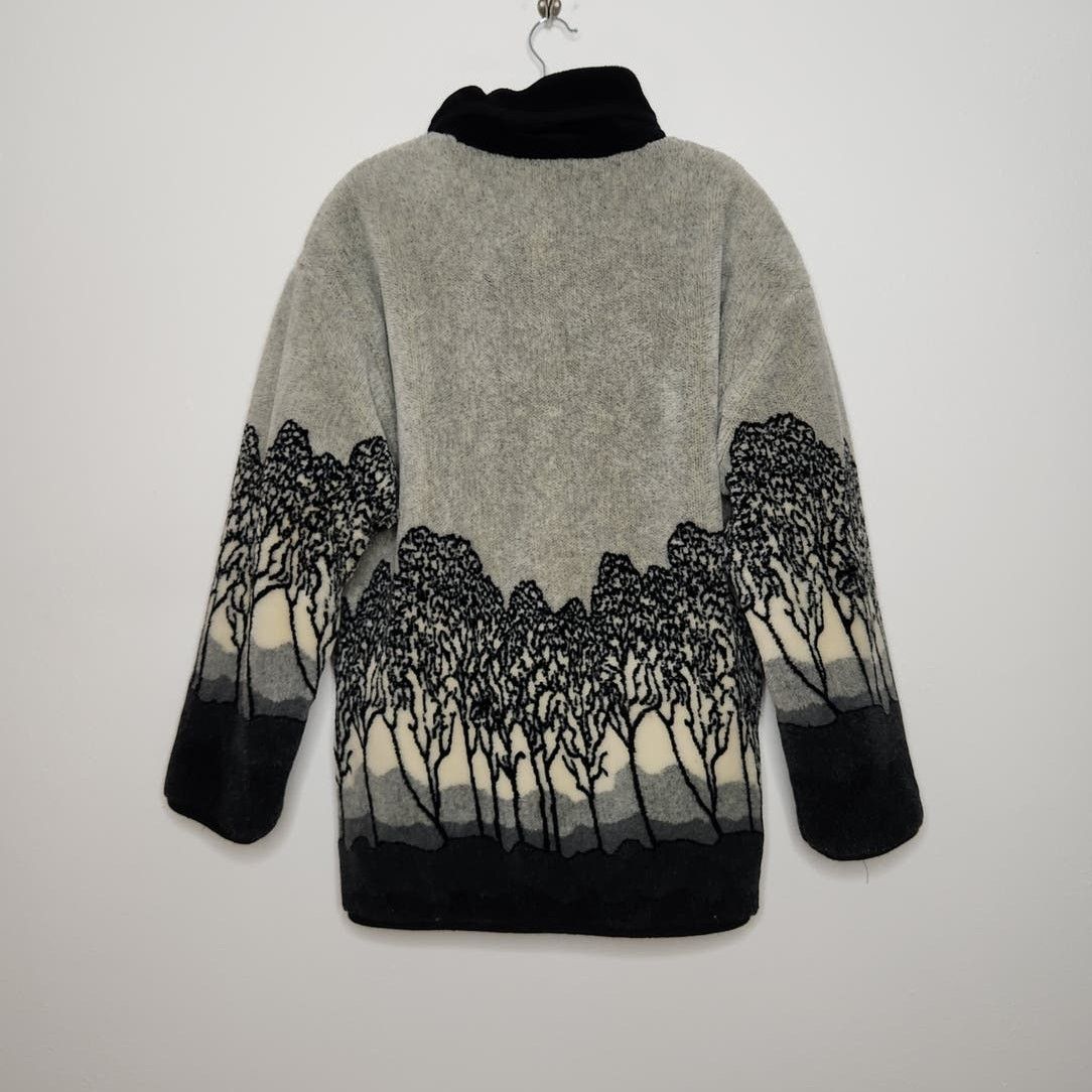 Vintage Vintage Reversible Fleece Jacket Trees Nature Sky Grandma Size S / US 4 / IT 40 - 4 Thumbnail