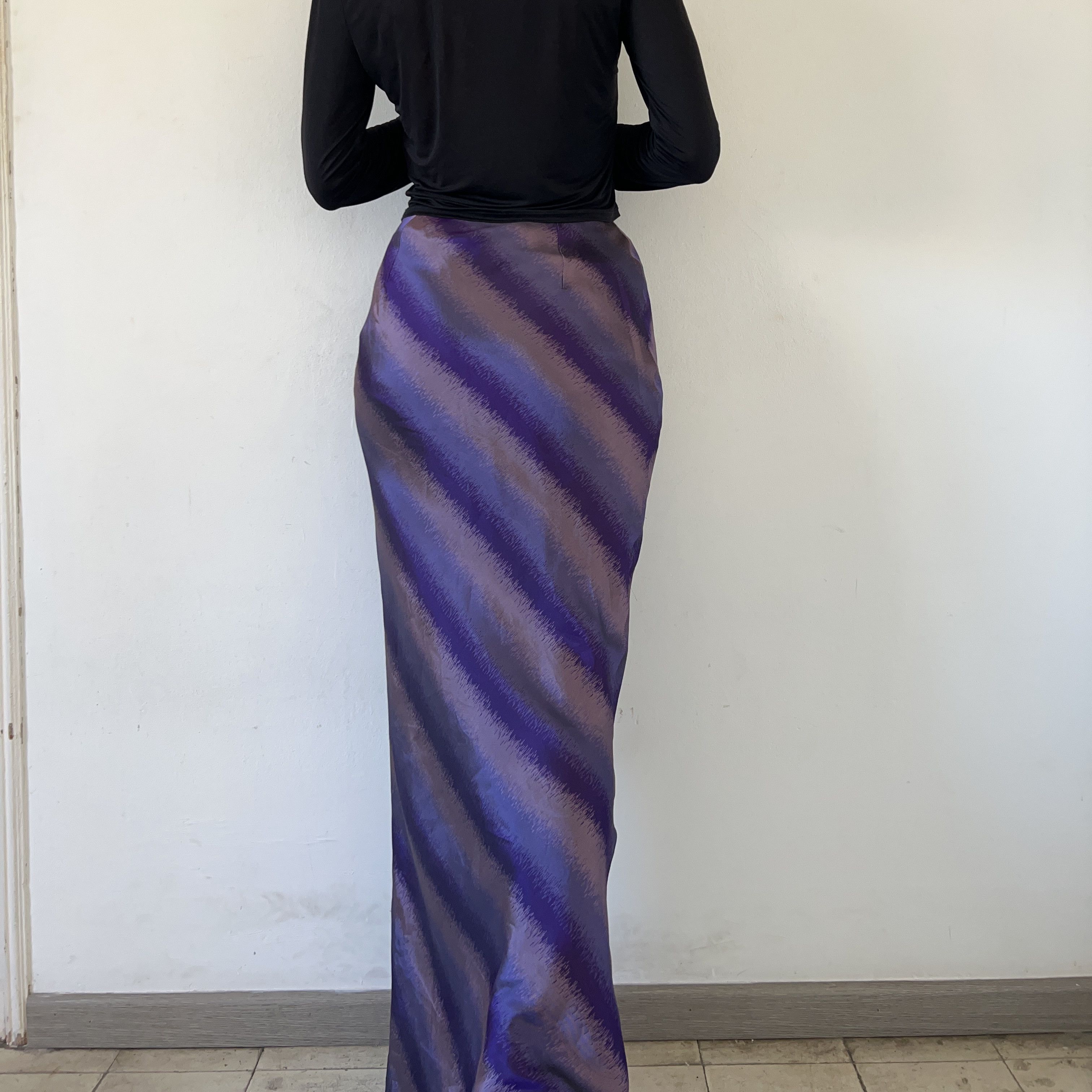 Vintage Vintage 90s Satin Maxi Skirt Size 28" / US 6 / IT 42 - 3 Thumbnail