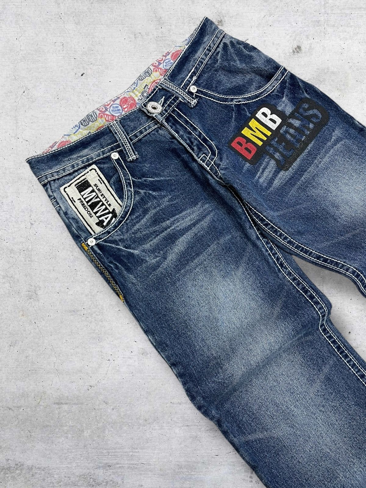Hysteric Glamour VINTAGE BLUE MOON BLUE 1990S JAPAN DESIGNER GRAPHIC DENIM Size US 29 - 9 Thumbnail