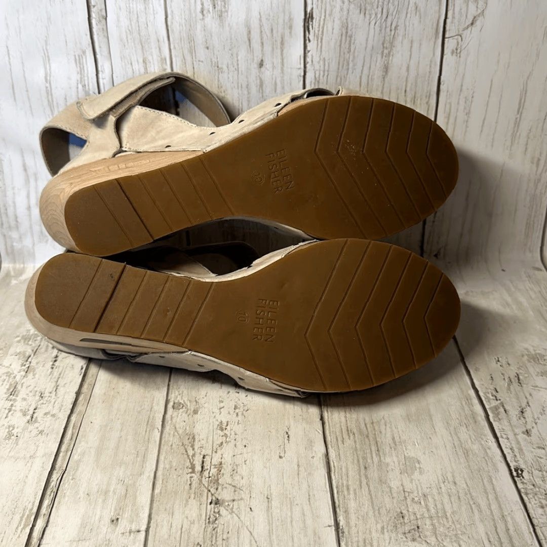 Eileen Fisher Eileen Fisher Sandal Wedge Women's Leather Tan Studded Platform 10 Size US 10 / IT 40 - 7 Thumbnail