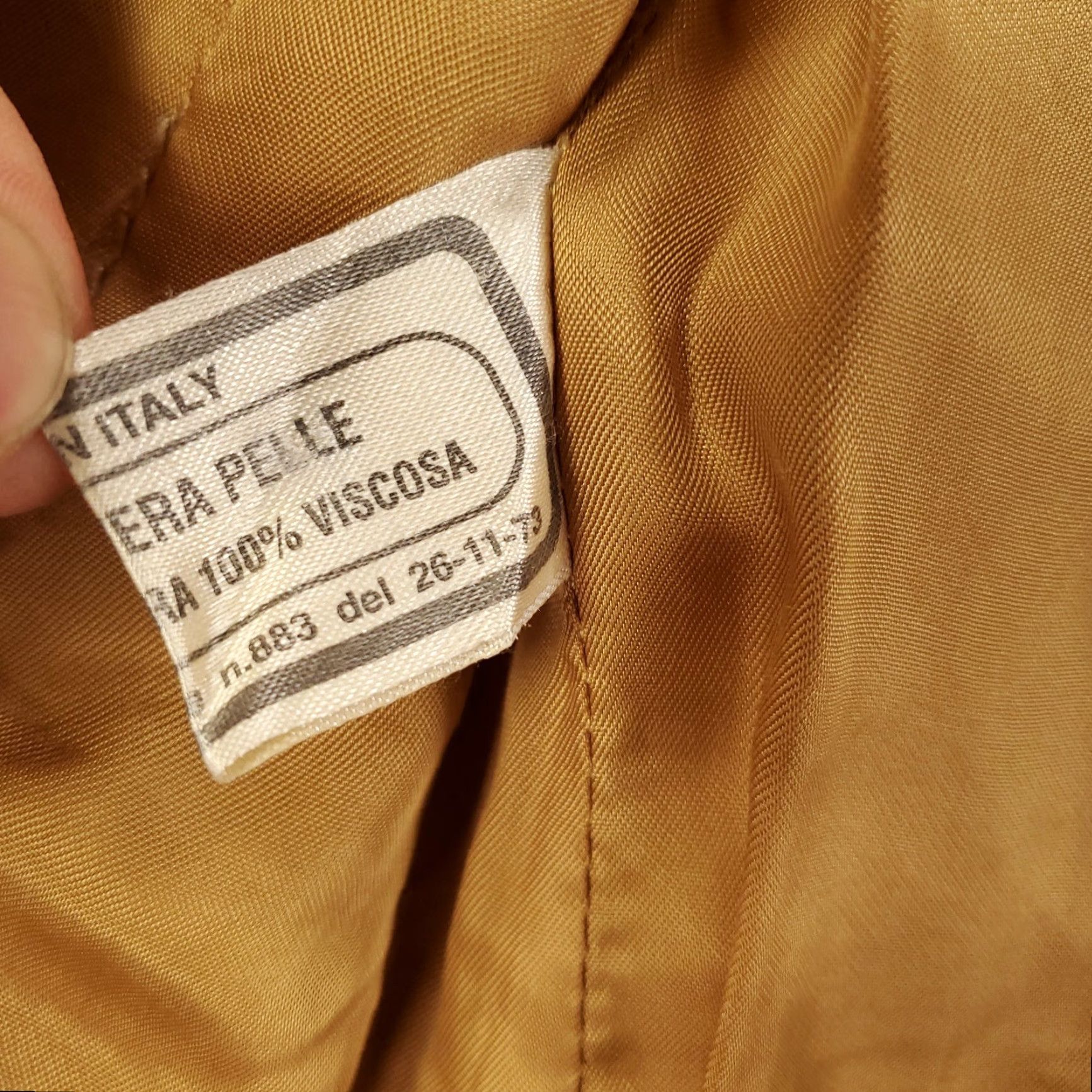 Vintage Ponte Vecchio Leather Jacket Womens Small S Tan Yellow Lined Button Up Mid-Length Long Sleeve Jacket Casual Basic 90s Classic Designer Italian French? Size S / US 4 / IT 40 - 7 Thumbnail