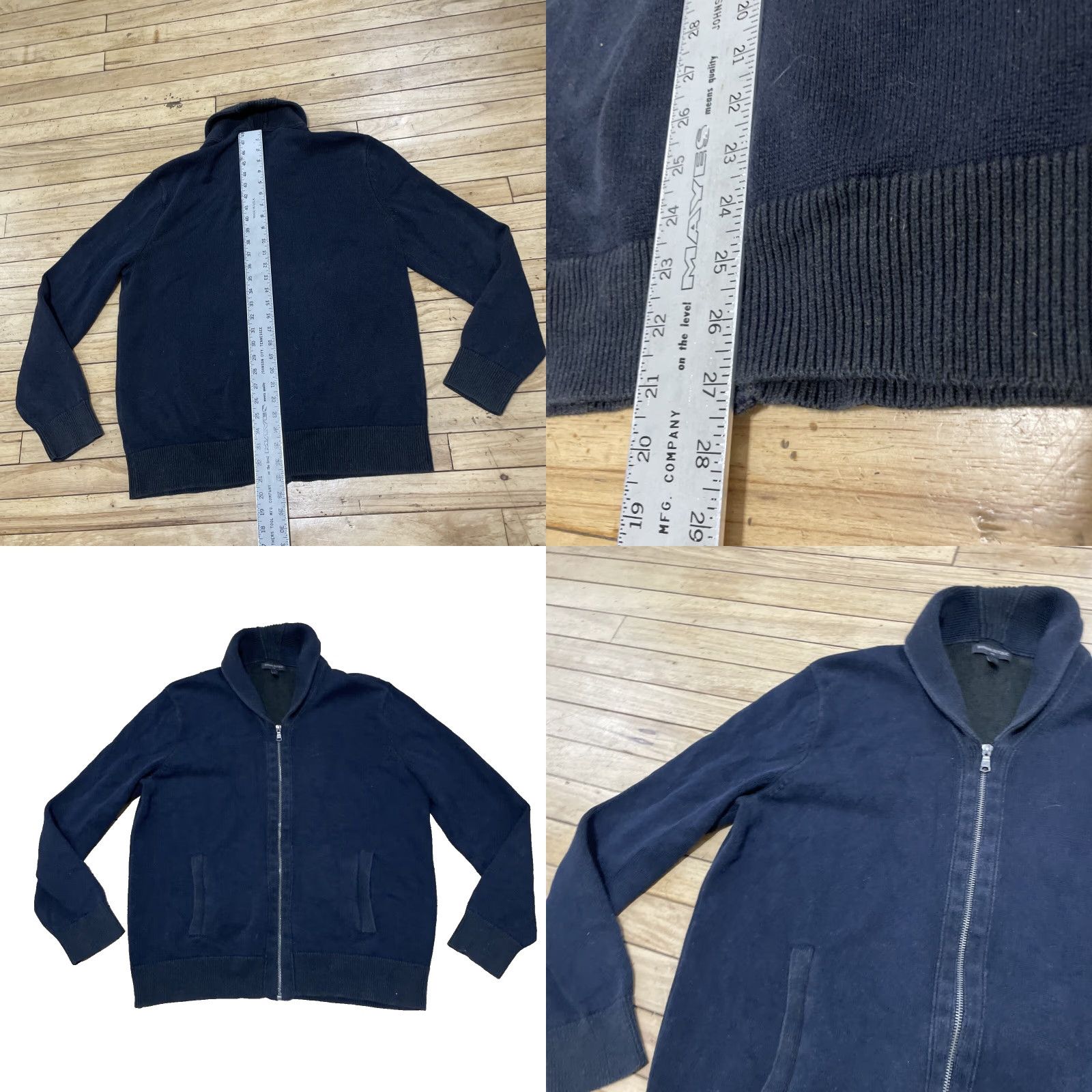 Banana Republic VINTAGE Banana Republic Cardigan Men XL Navy Blue Shawl Neck Full Zip Knit Sweater Golf Size US XL / EU 56 / 4 - 8 Thumbnail