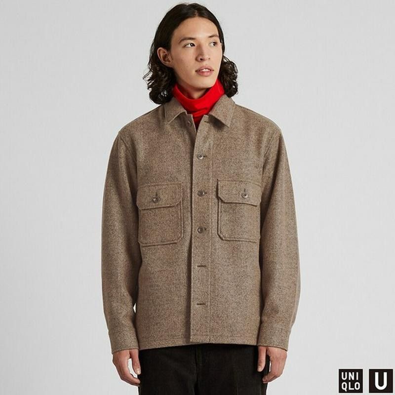 Lemaire × Uniqlo UNIQLO U LEMAIRE BLACK WOOL-BLEND WORKSHIRT/JACKET Size US XL / EU 56 / 4 - 8 Thumbnail