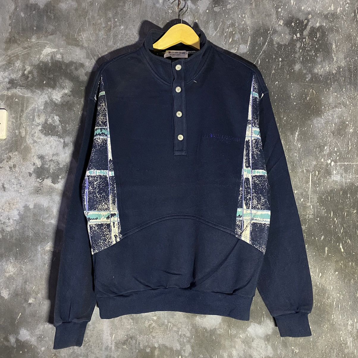 Cerruti 1881 × Vintage CERRUTI 1881 HALFBUTTON SWEATHERSHIRT Size US L / EU 52-54 / 3 - 1 Thumbnail