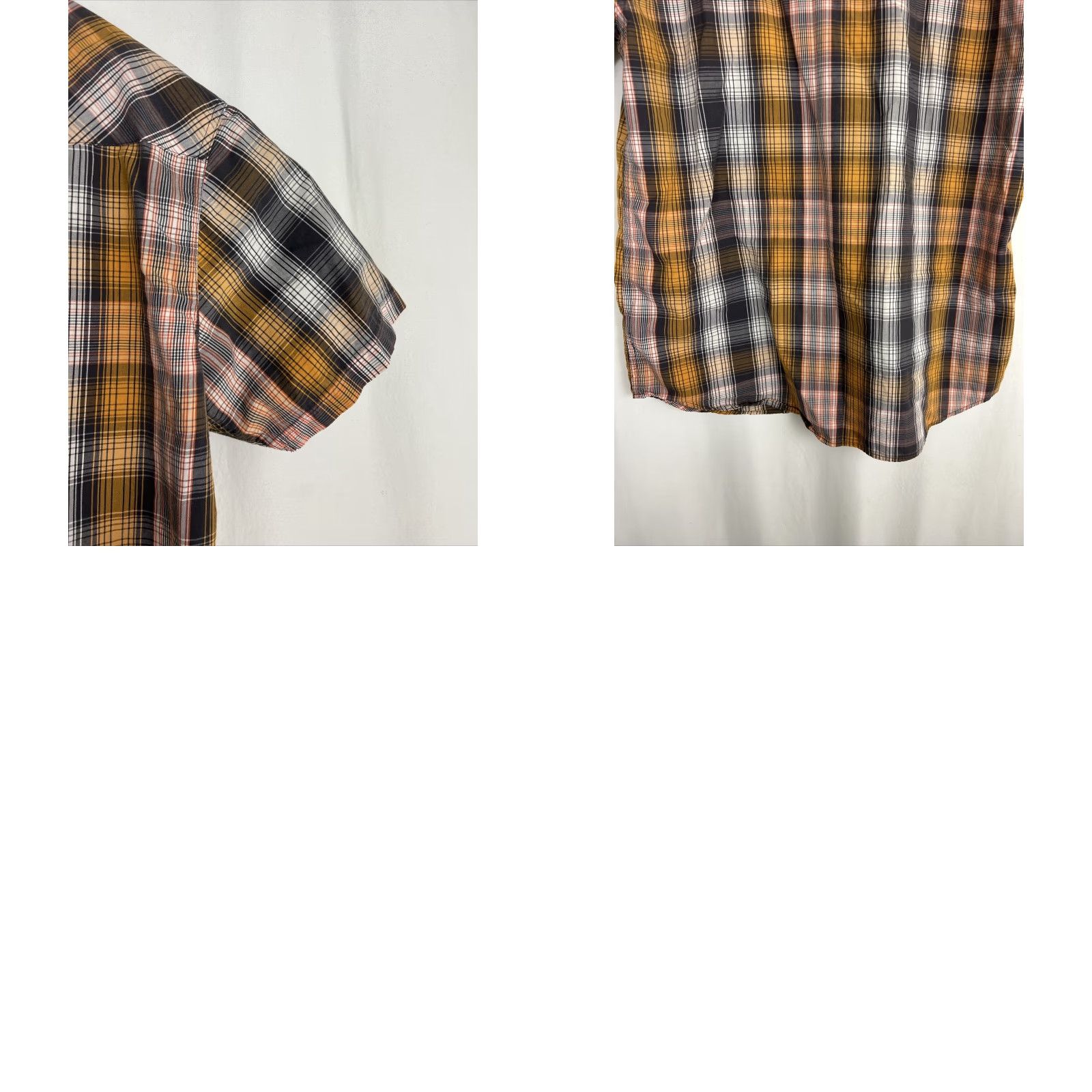Levi's Levi's Shirt Mens XL Orange Gray Plaid Pearl Snap Standard Fit Short Sleeve Button-Up Size US XL / EU 56 / 4 - 9 Thumbnail