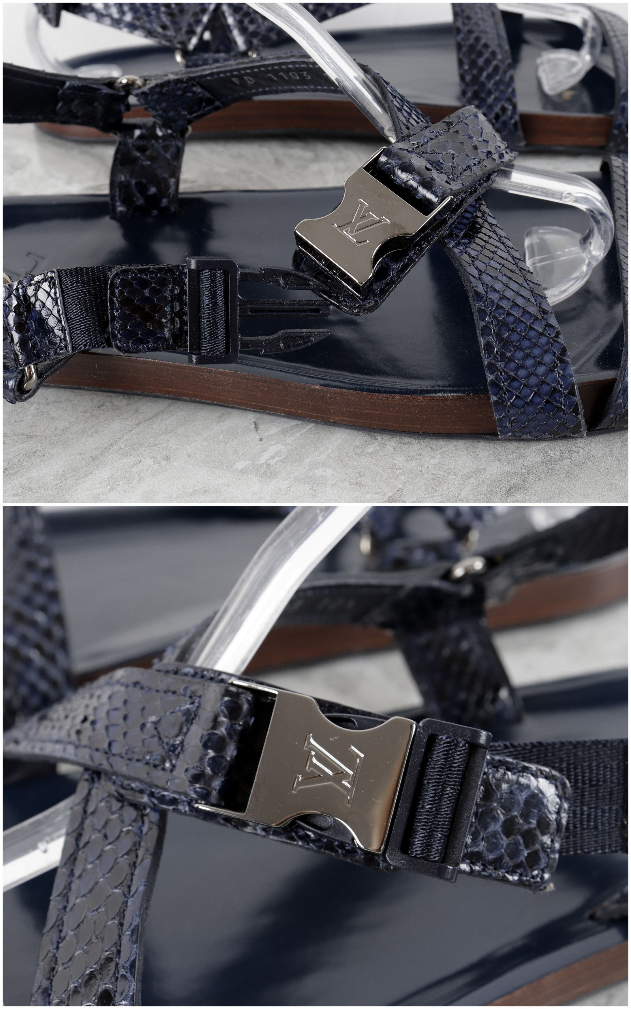 Louis Vuitton Louis Vuitton Blue Criss-Cross Sandals Size US 11.5 / EU 44-45 - 9 Thumbnail