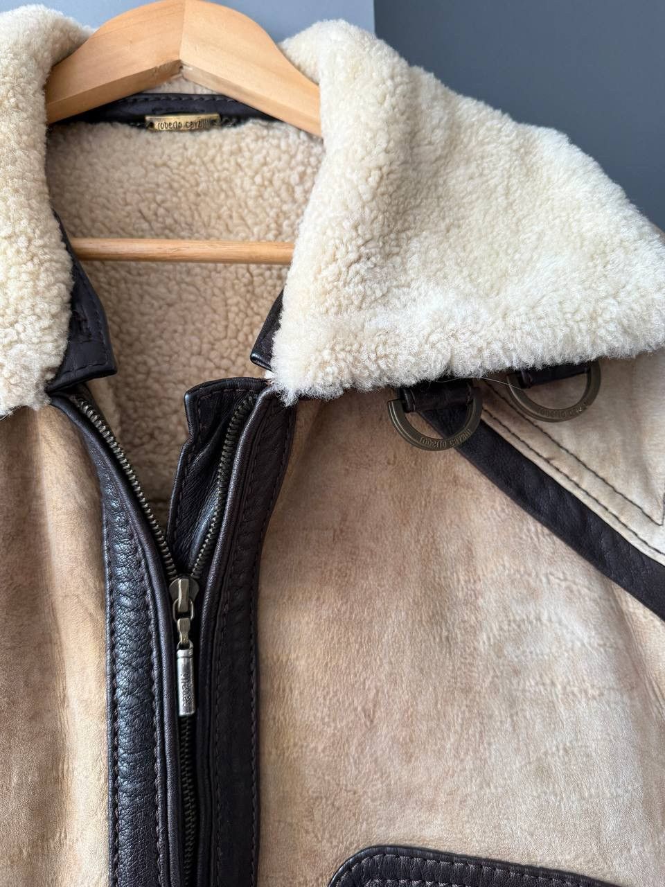 Roberto Cavalli Roberto Cavalli Shearling Leather Biker Fur Detail Jacket Size US L / EU 52-54 / 3 - 10 Thumbnail