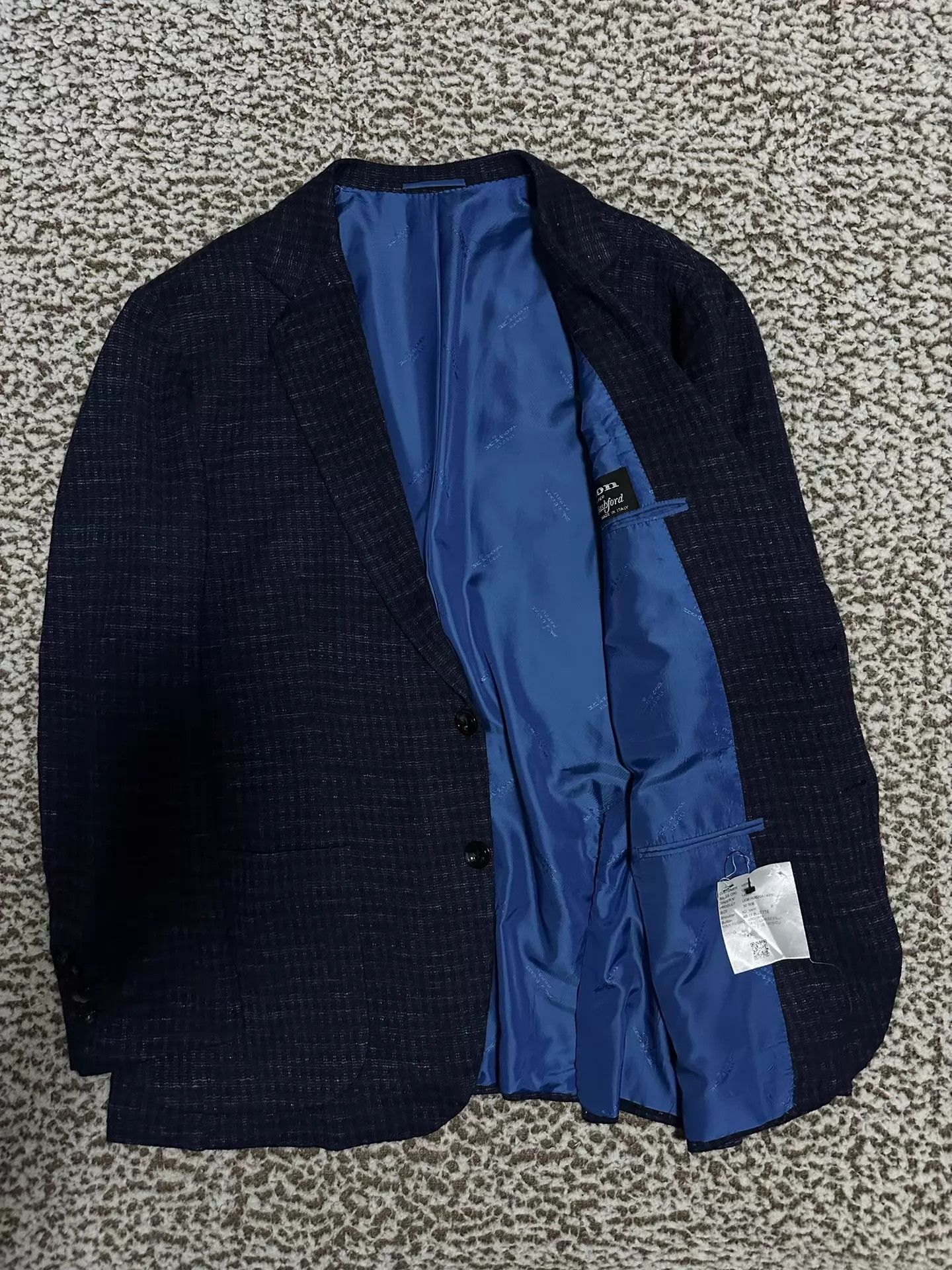 Kiton Kiton Textured Navy Italian Casual Short Blazer Size 50 Size 50R - 1 Thumbnail