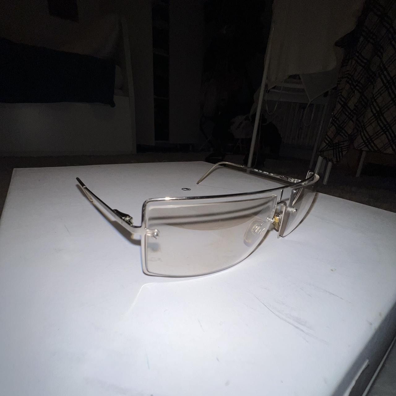 Giorgio Armani GIORGIO ARMANI Clear Rectangular Sunglasses Y2K Size ONE SIZE - 6 Thumbnail